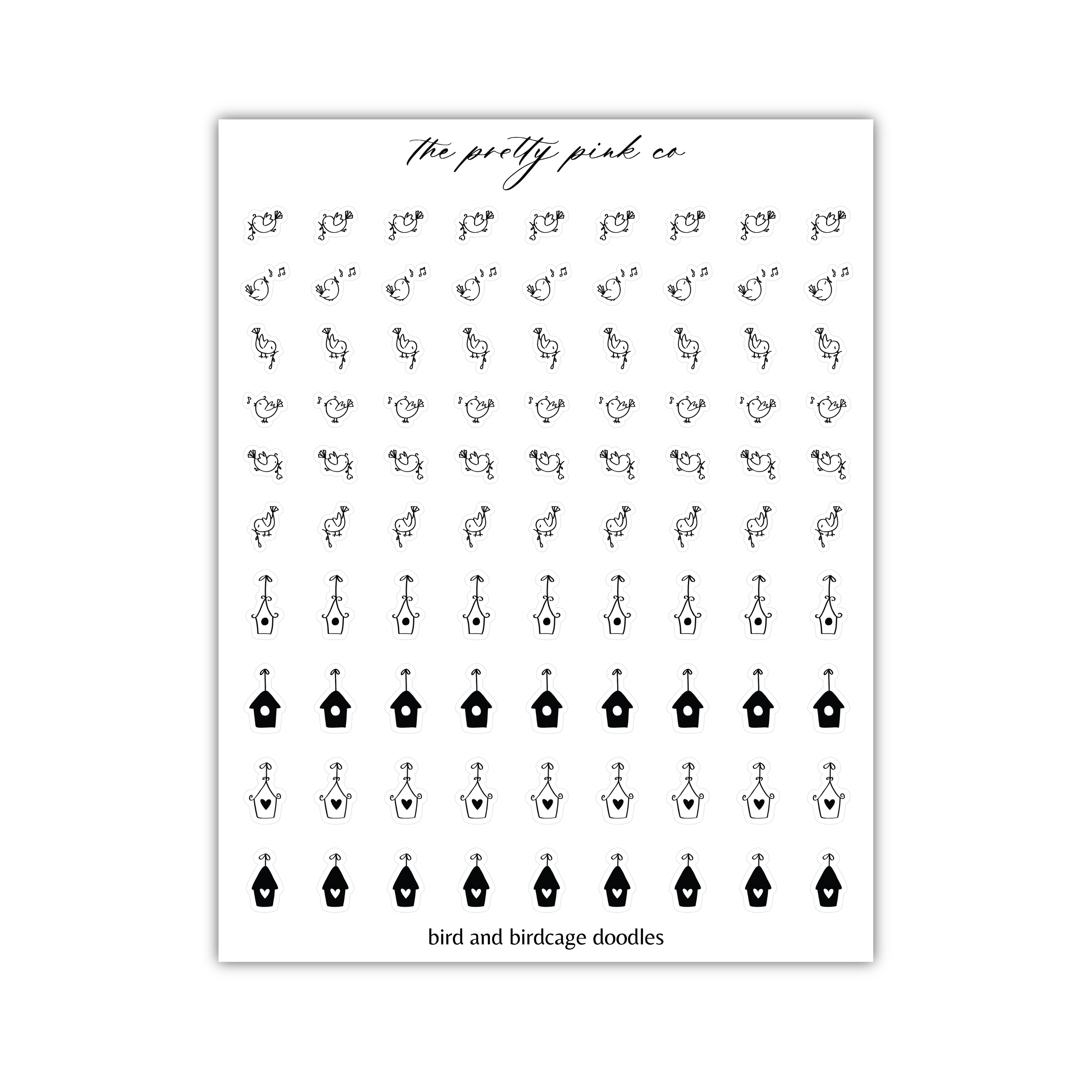 a sheet of black and white stickers with the words best and bestie doo