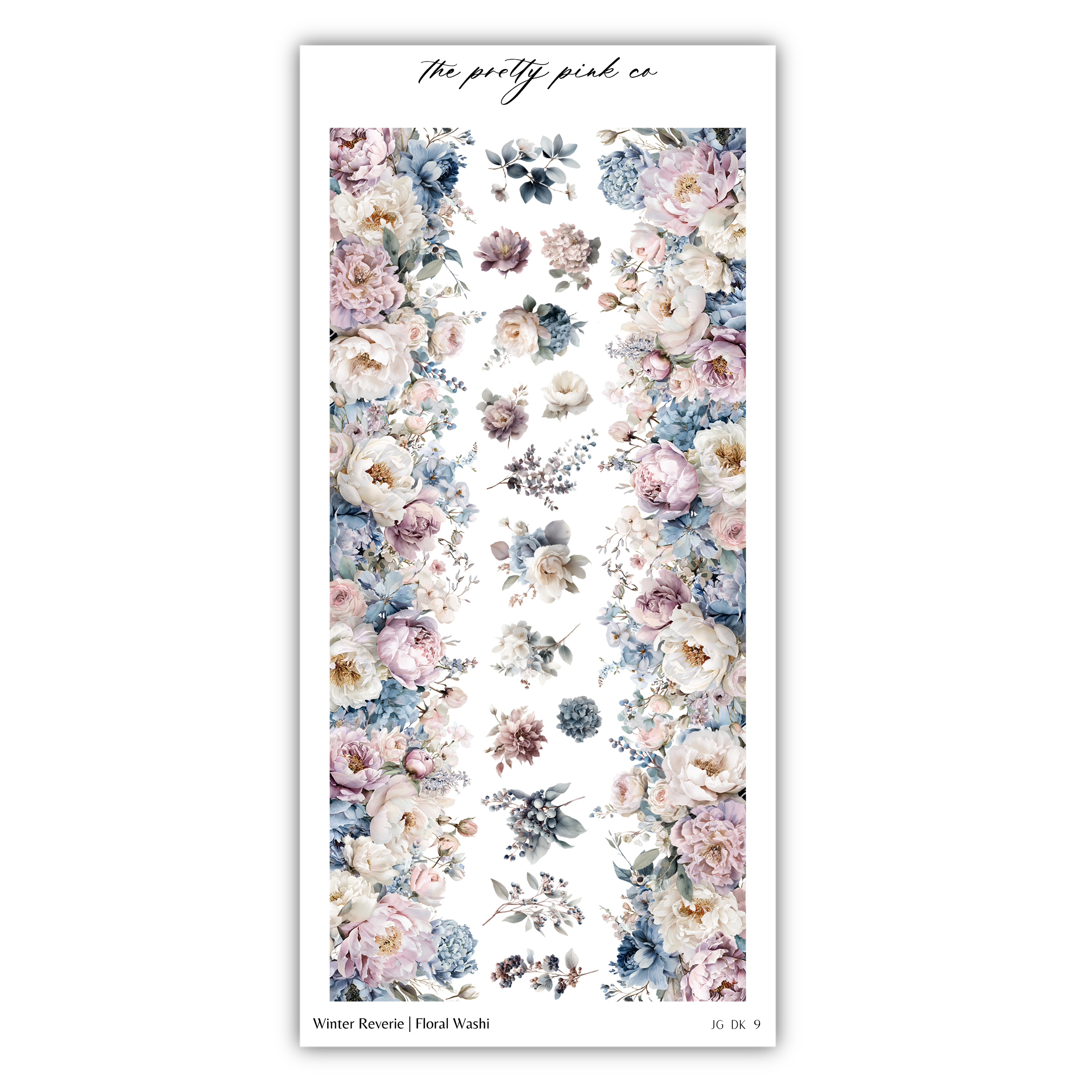 The image is a vertical arrangement of various floral designs, including different types of flowers and leaves, creating a visually appealing and harmonious composition.