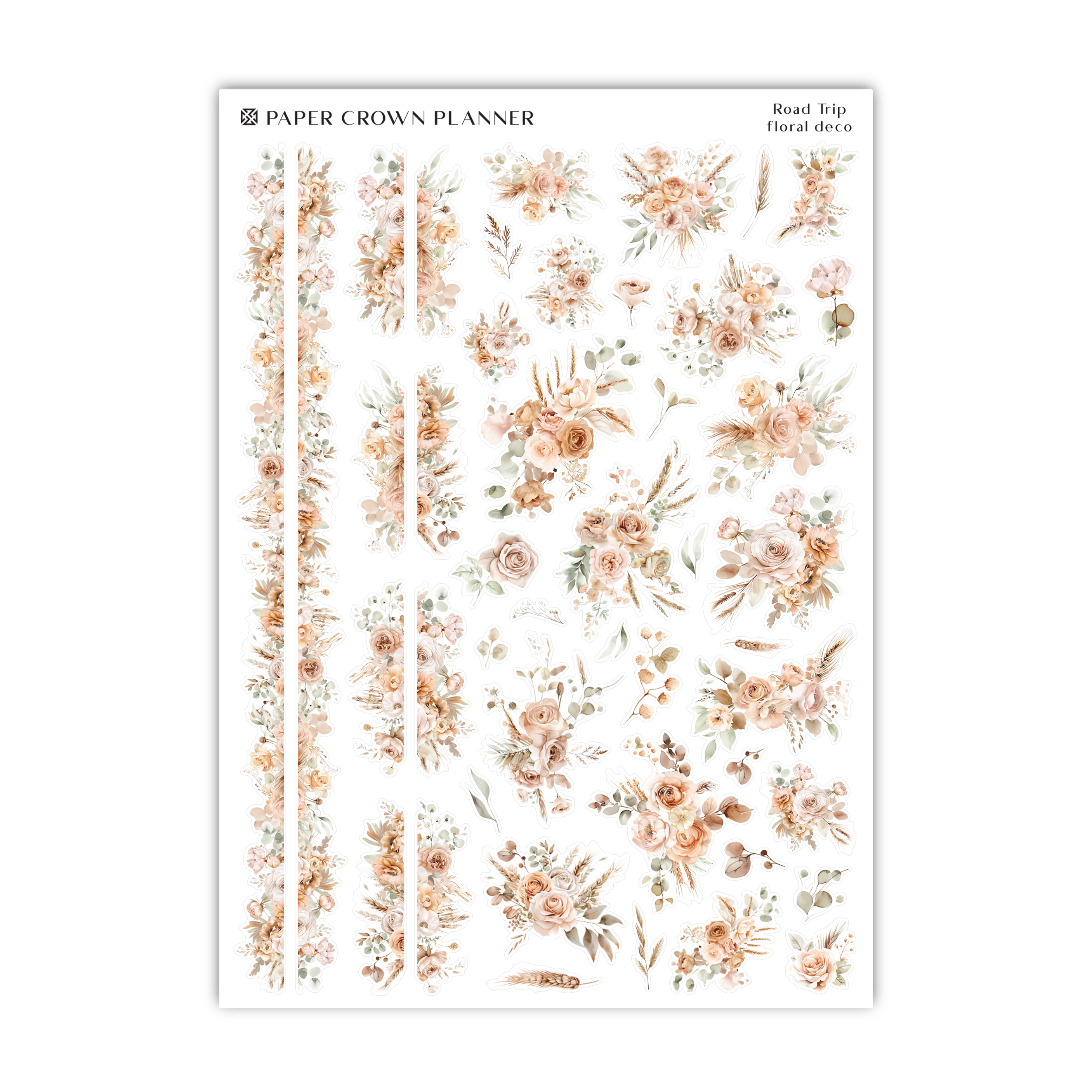 a sheet of paper with flowers on it