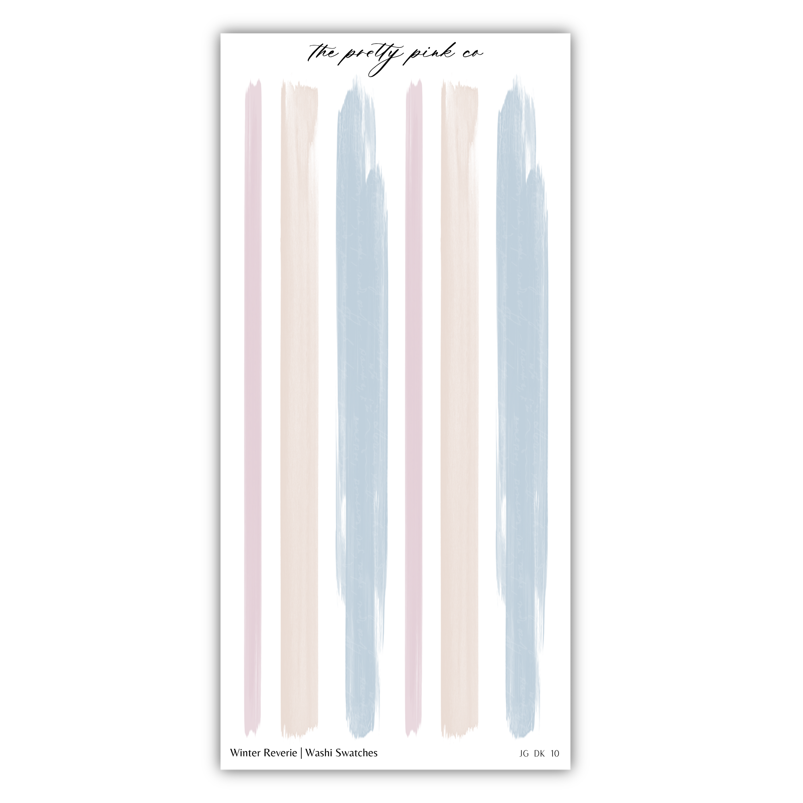 The image is a collage of various colored paint strokes arranged in a vertical line, creating a visually appealing pattern.