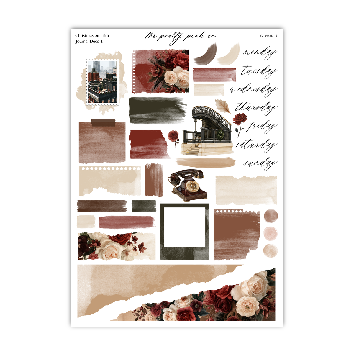 The image is a collage of various elements, including a telephone, a building, flowers, and other decorative items. The collage appears to be a collection of different images that have been combined to create a visually appealing composition.