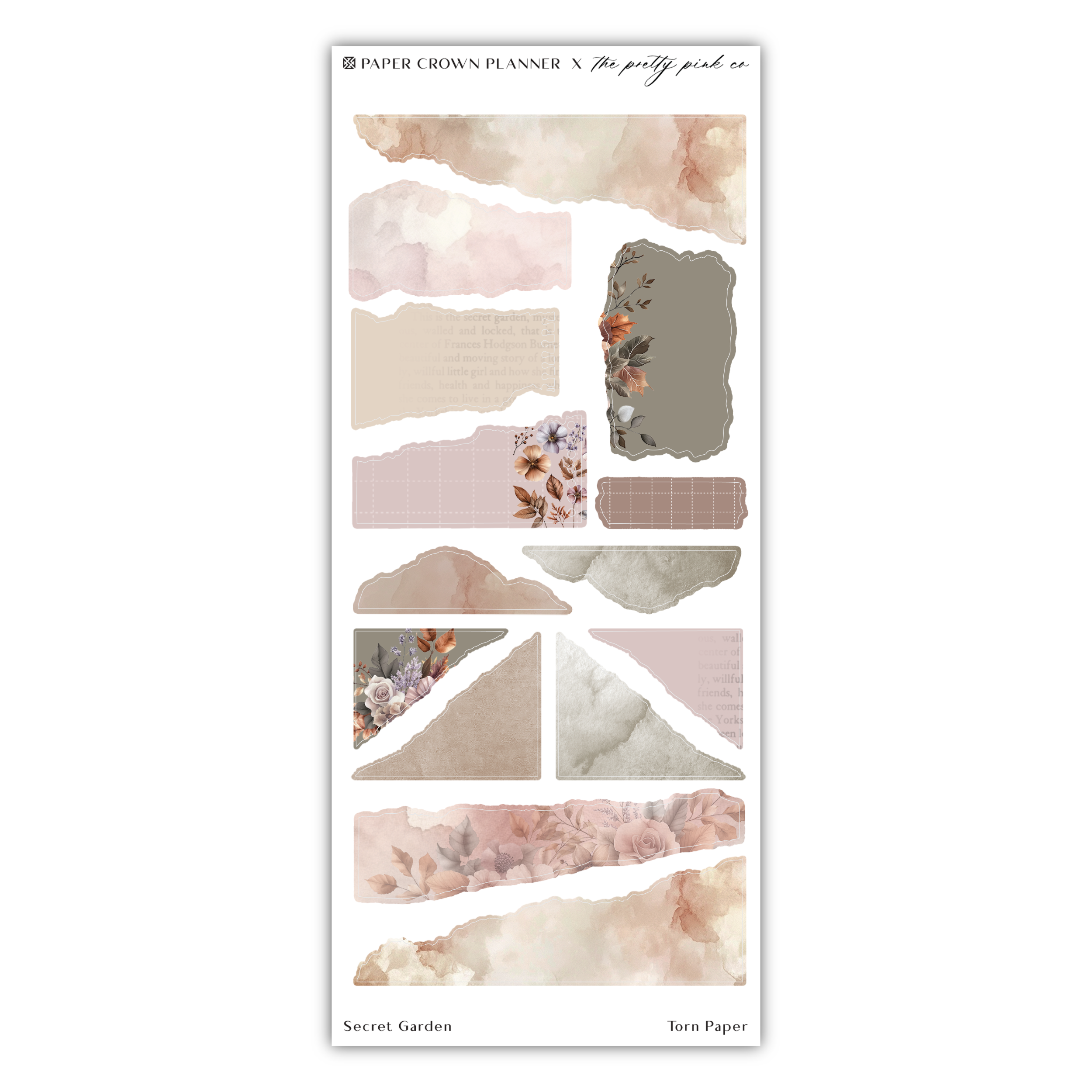 a sticker sheet with a bunch of flowers on it