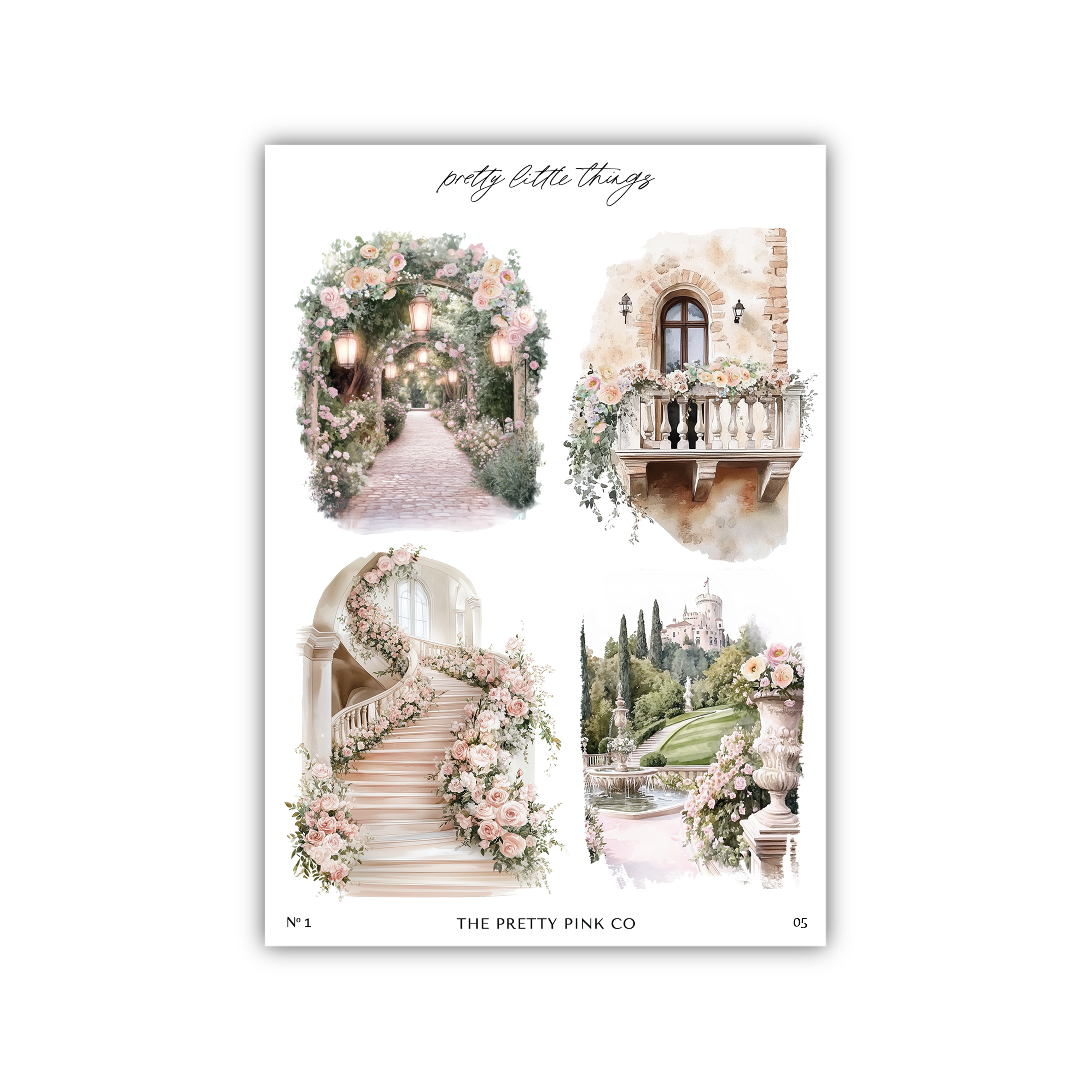 the pretty pink co sticker sheet