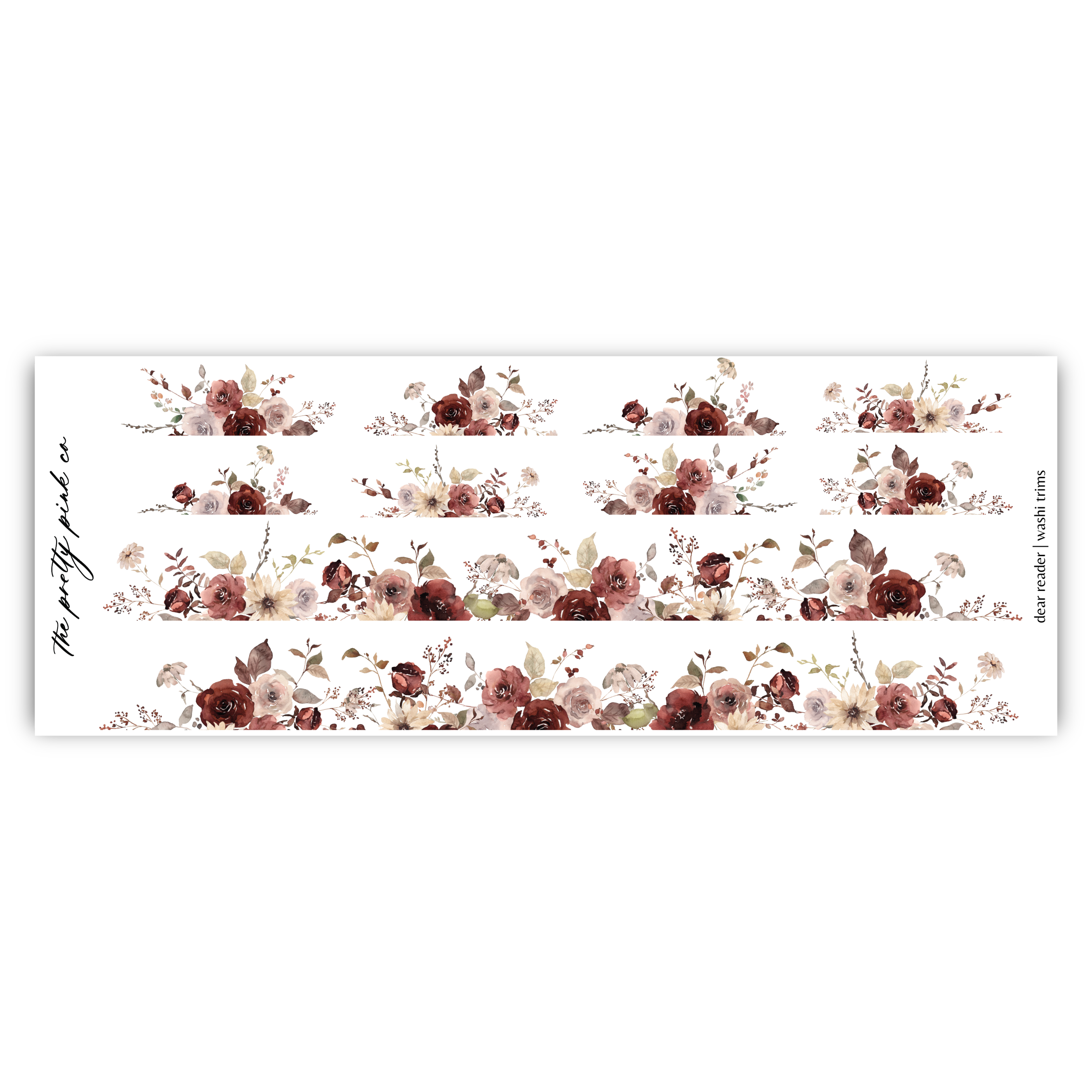 a white wallpaper with red flowers on it