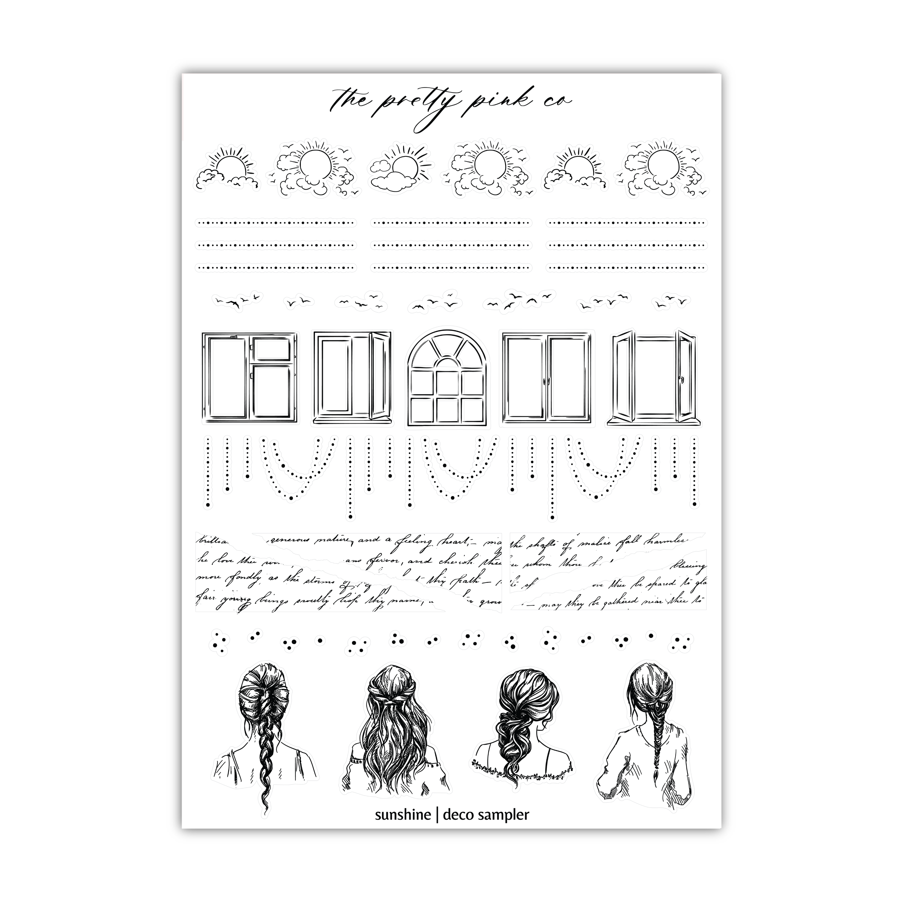 a sheet of paper with a drawing of a woman's profile