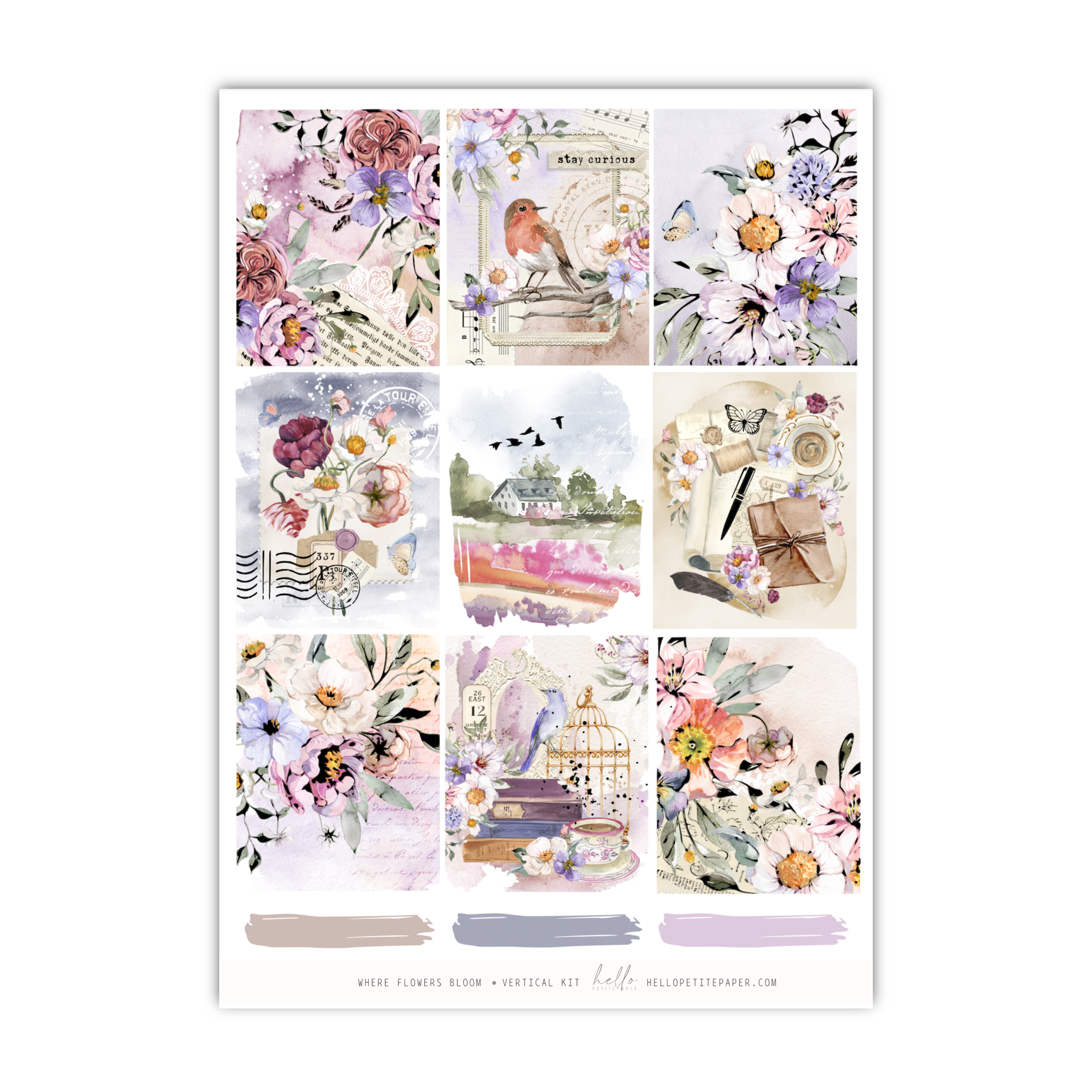 Where Flowers Bloom | Foiled Weekly Kit | Hello Petite Paper Collab