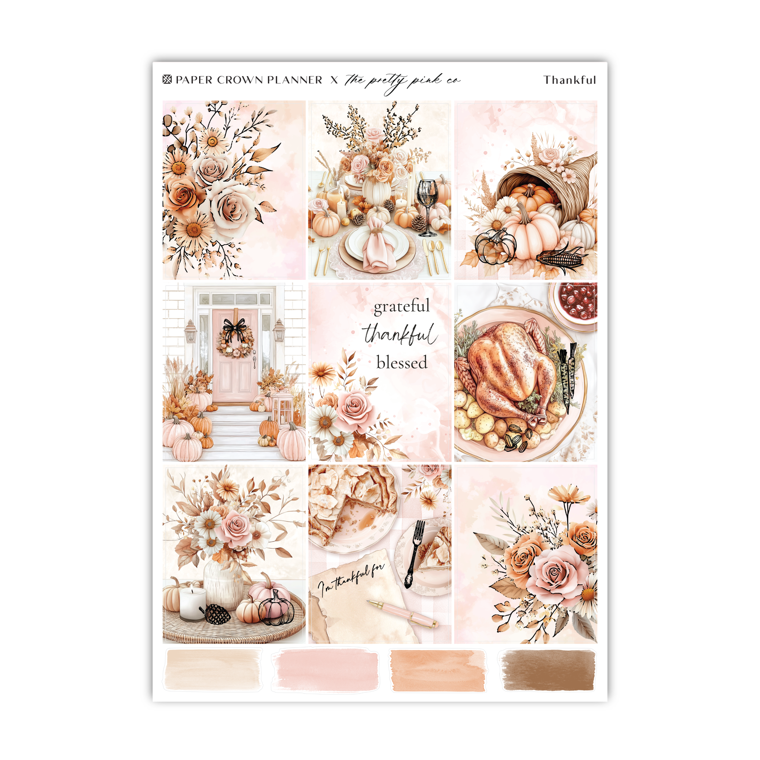 Thankful | Foiled Weekly Kit | Paper Crown Planner Collab
