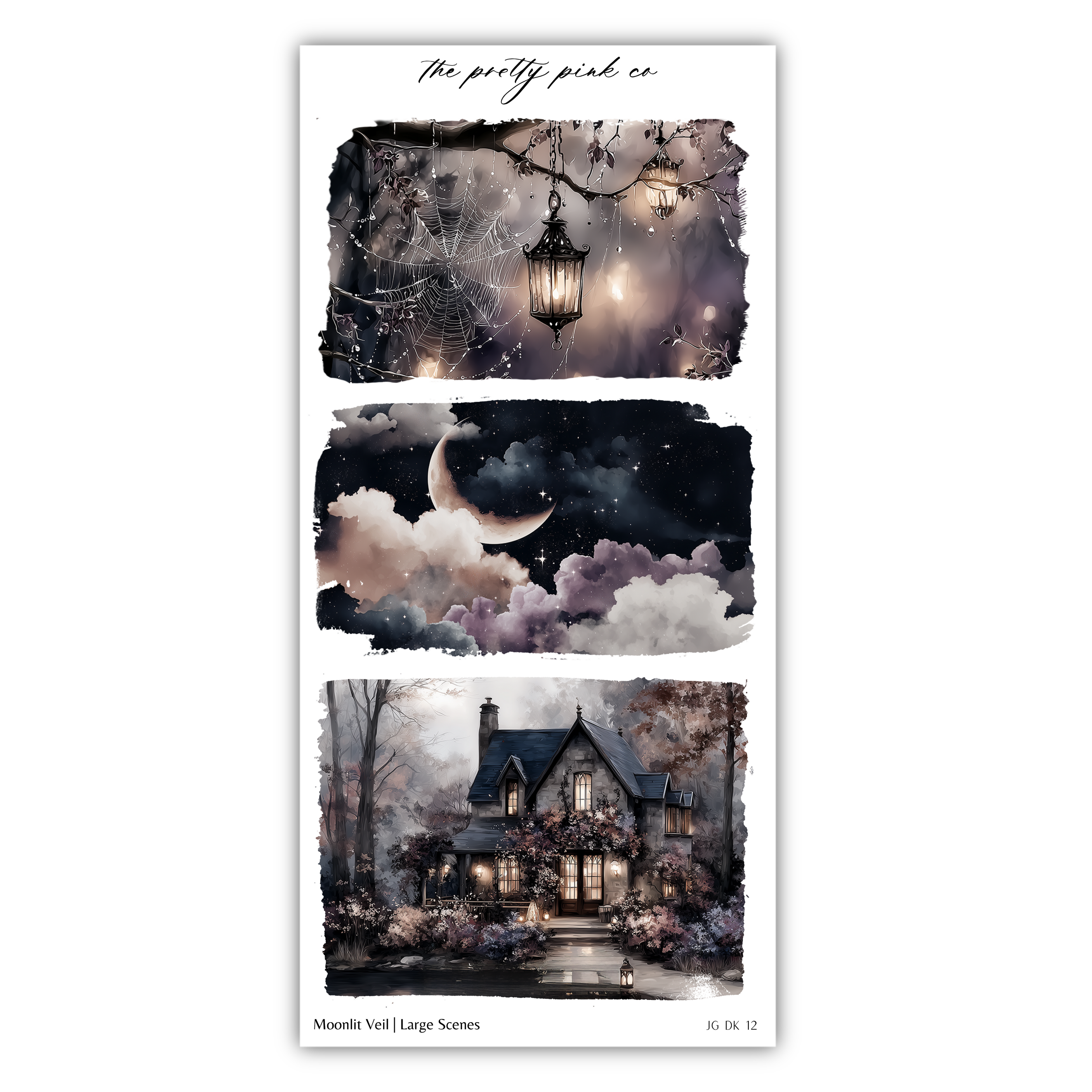 The image is a collage of three different scenes depicting nighttime and nighttime-themed imagery.