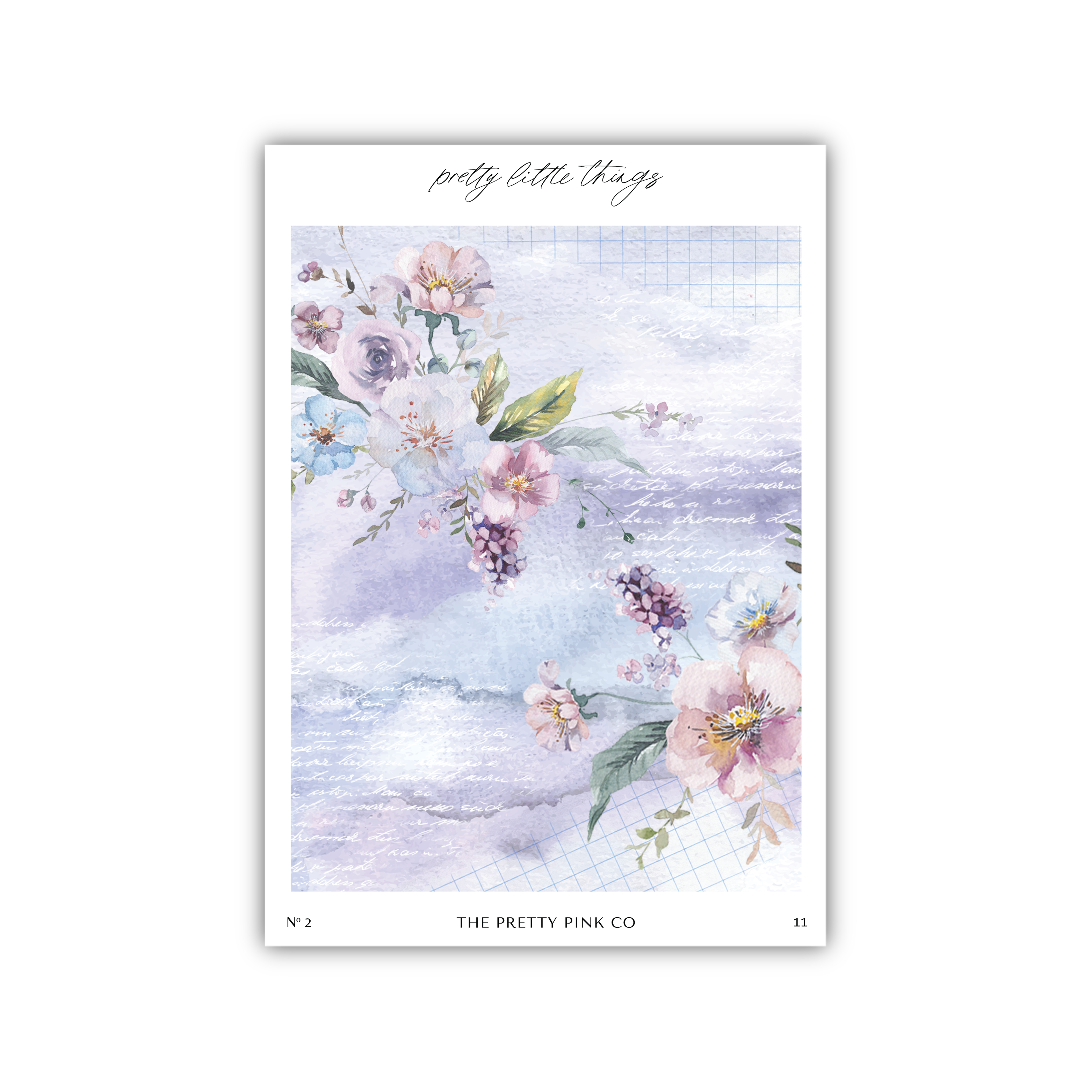 a card with a watercolor painting of flowers