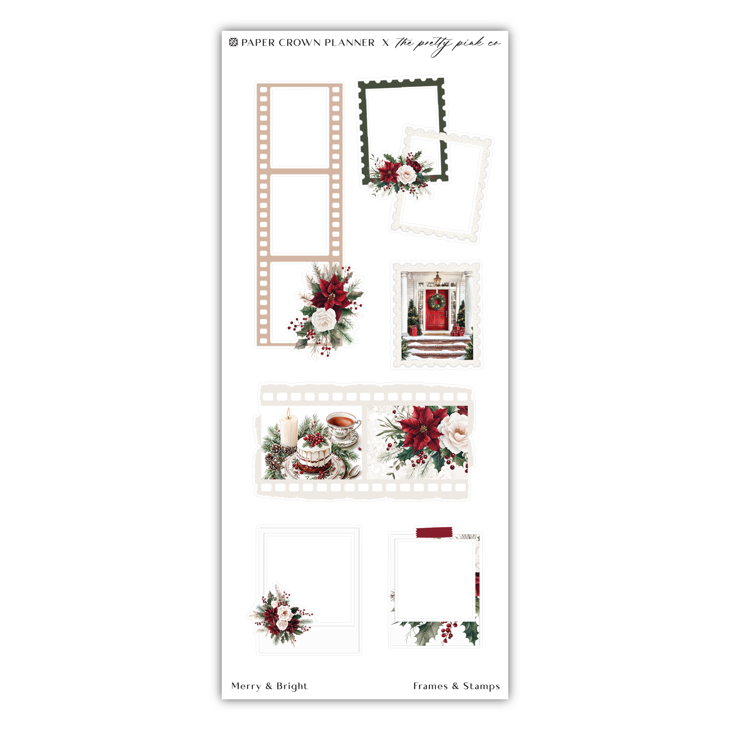 a sticker sheet with a christmas scene on it