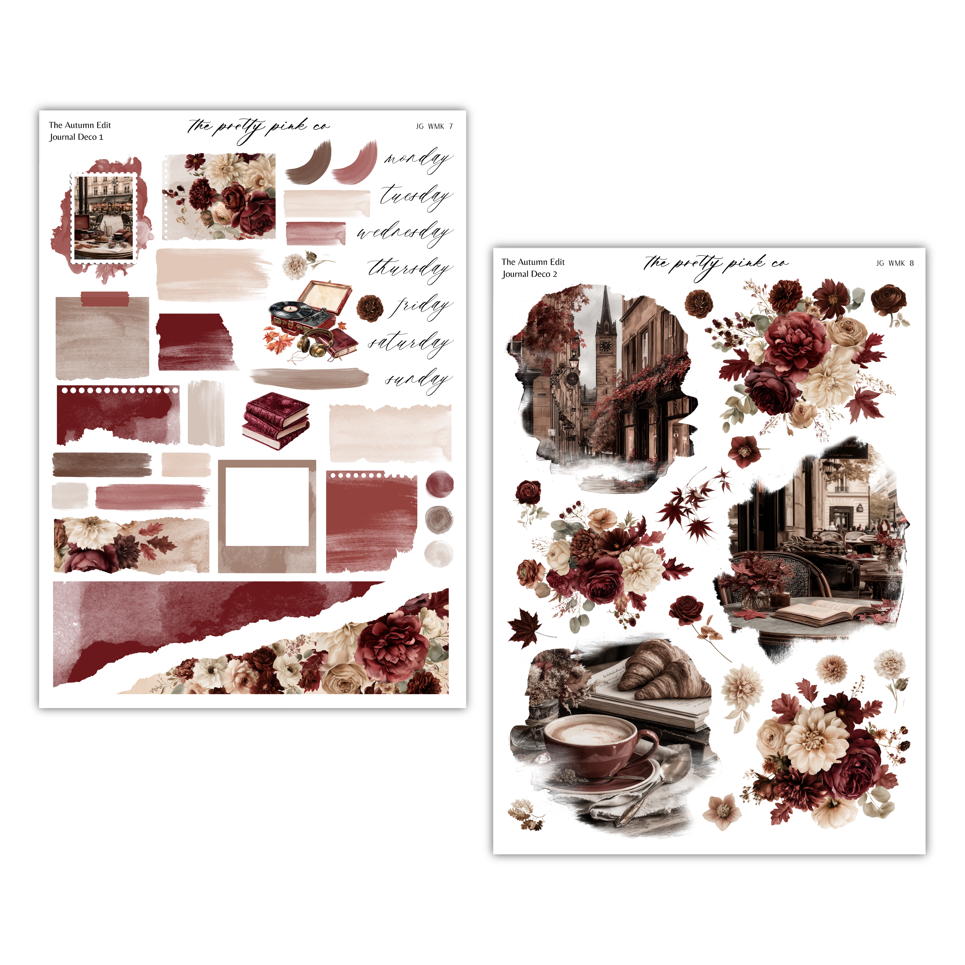 a collage of various images, including floral and architectural elements, such as buildings, flowers, and other decorative objects. The collage appears to be a collection of different scenes or subjects, rather than a single, cohesive image.