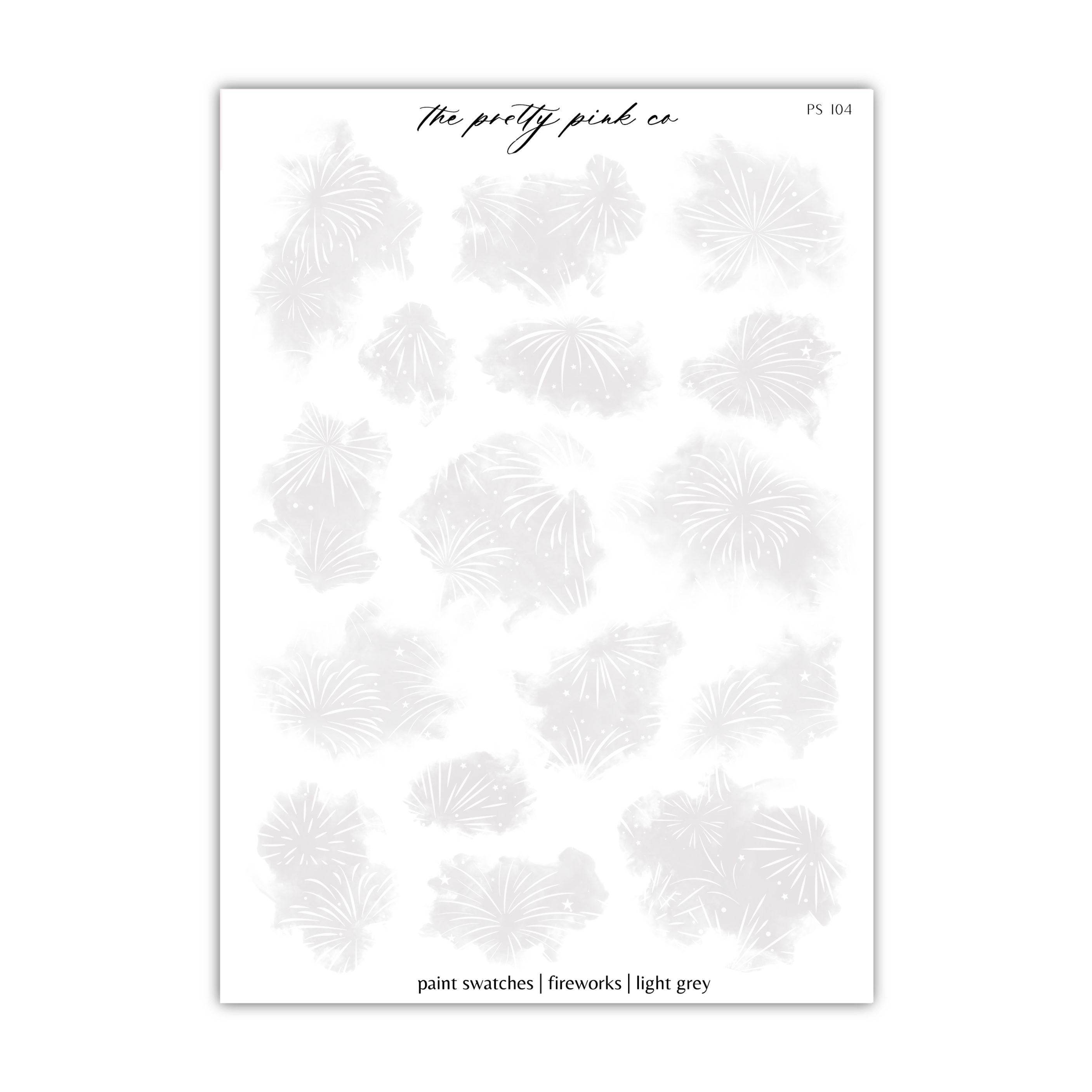 a sheet of paper with white flowers on it