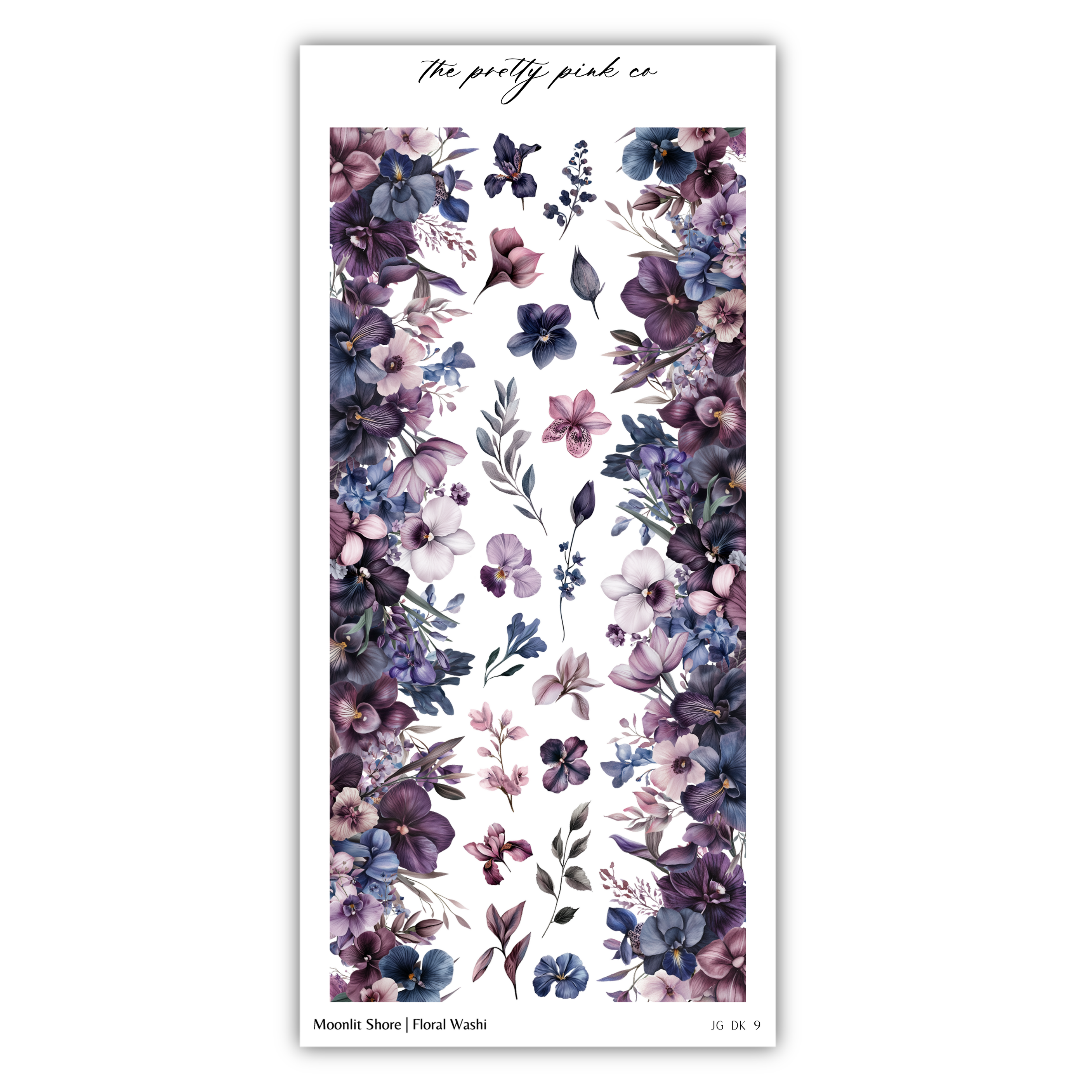 a sheet of watercolor flowers on a white background