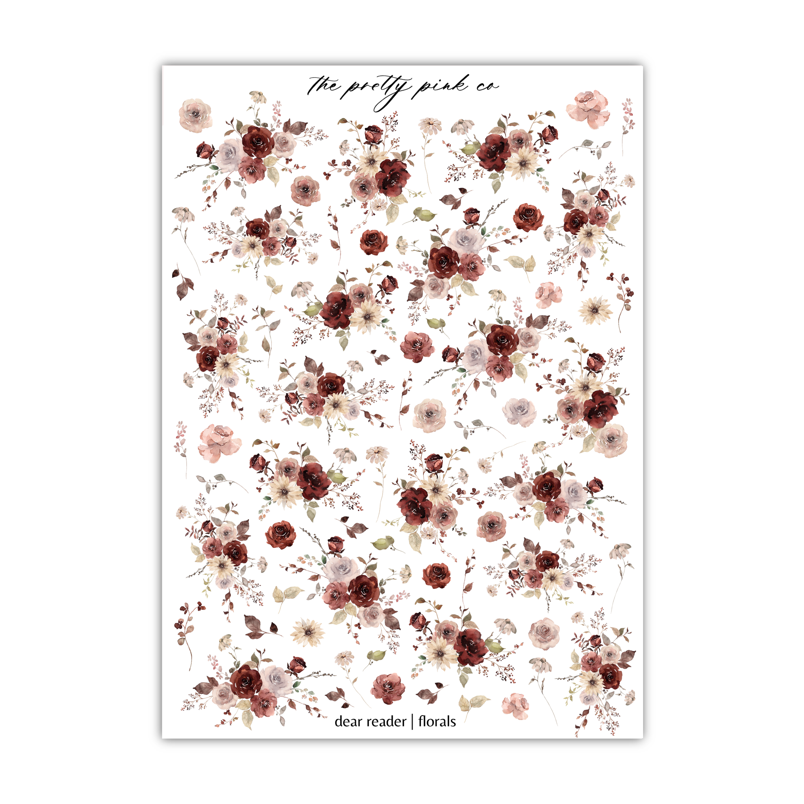 a sheet of paper with flowers on it