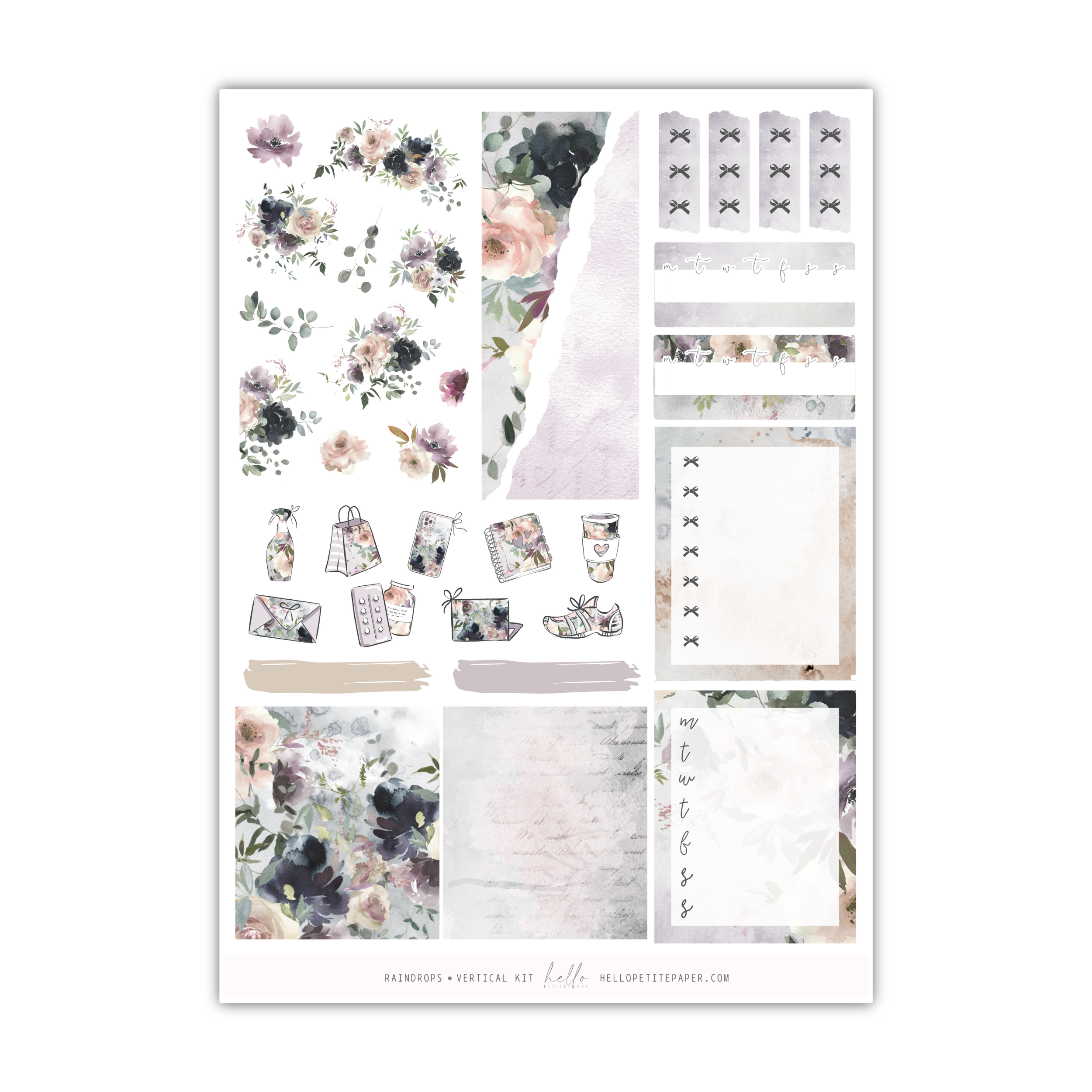 a sheet of paper with flowers on it