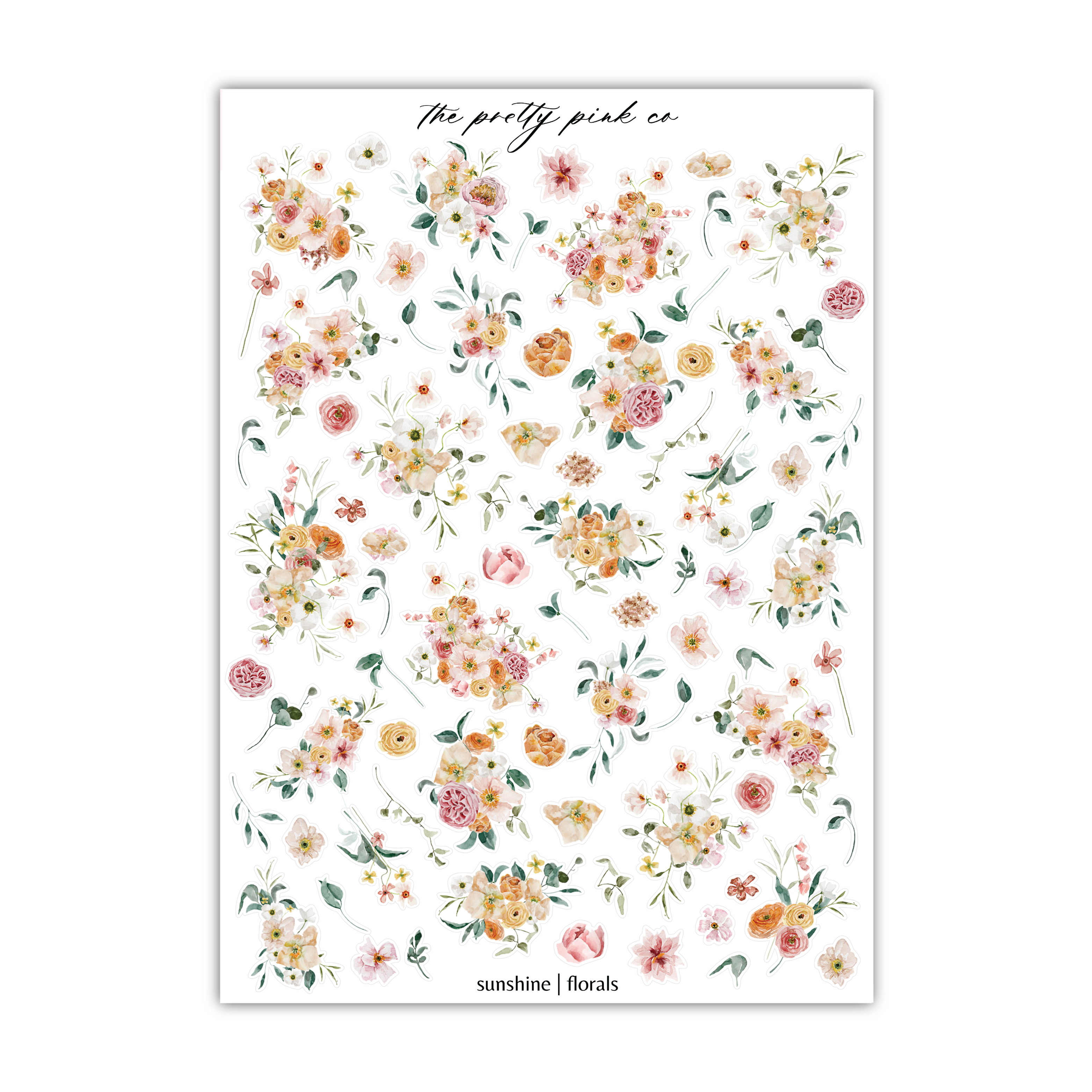 a sheet of paper with flowers on it