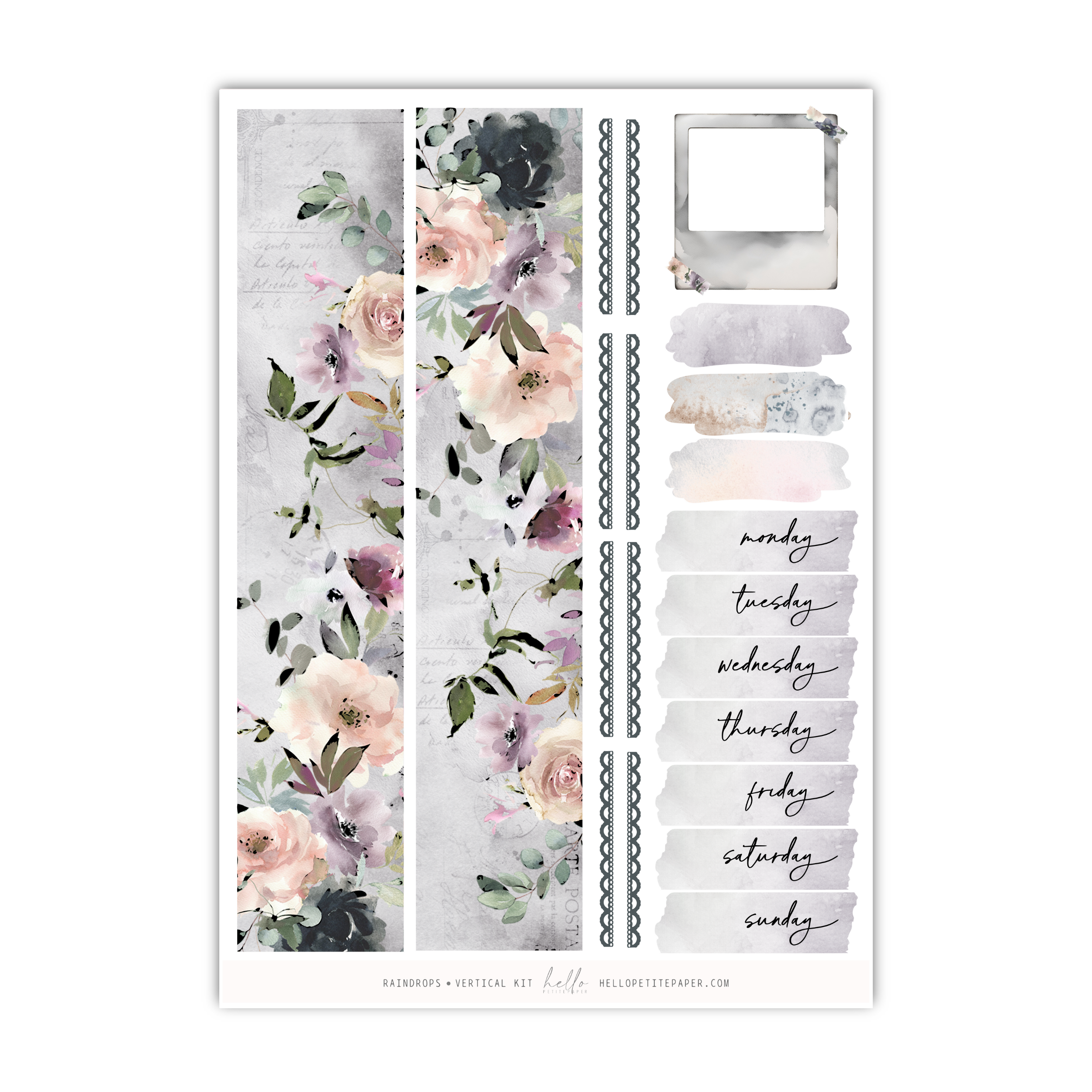 a sticker with flowers and words on it
