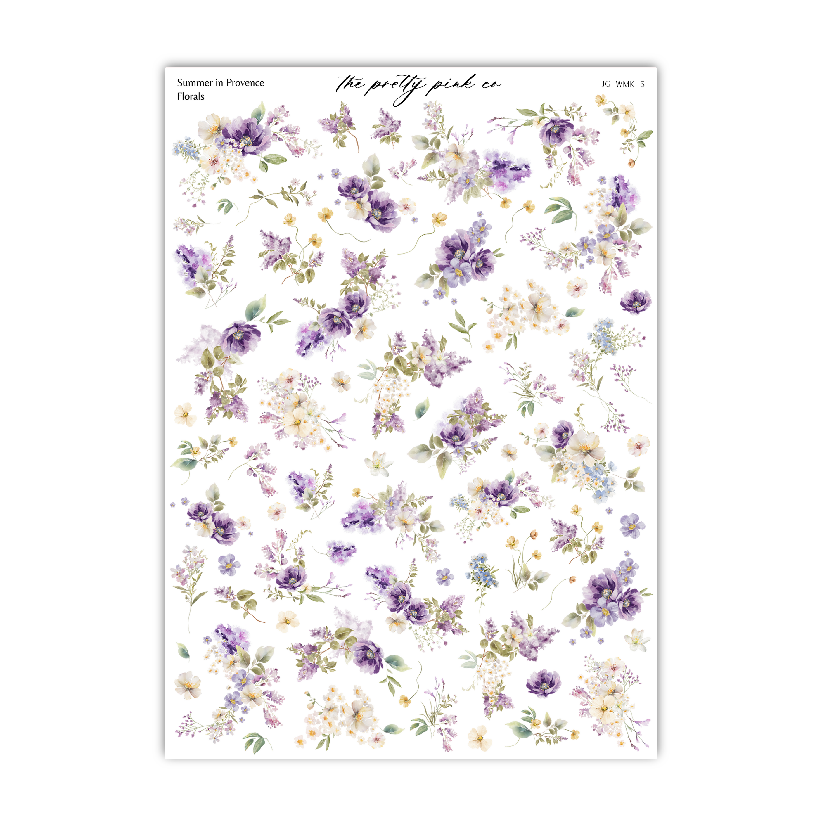 a sheet of paper with flowers on it