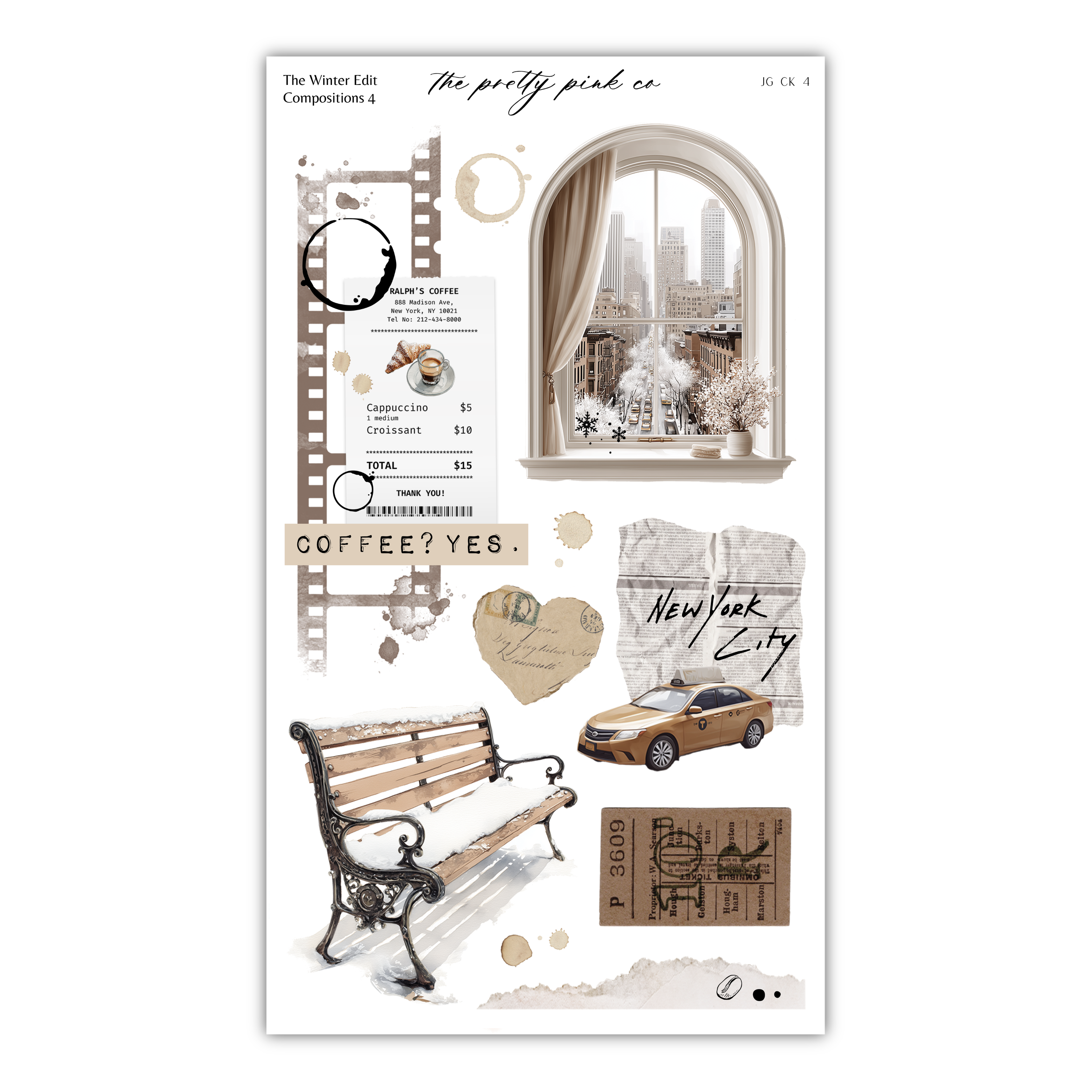 The image is a collage of various elements, including a window, a bench, a car, and a cityscape, all set against a neutral background.