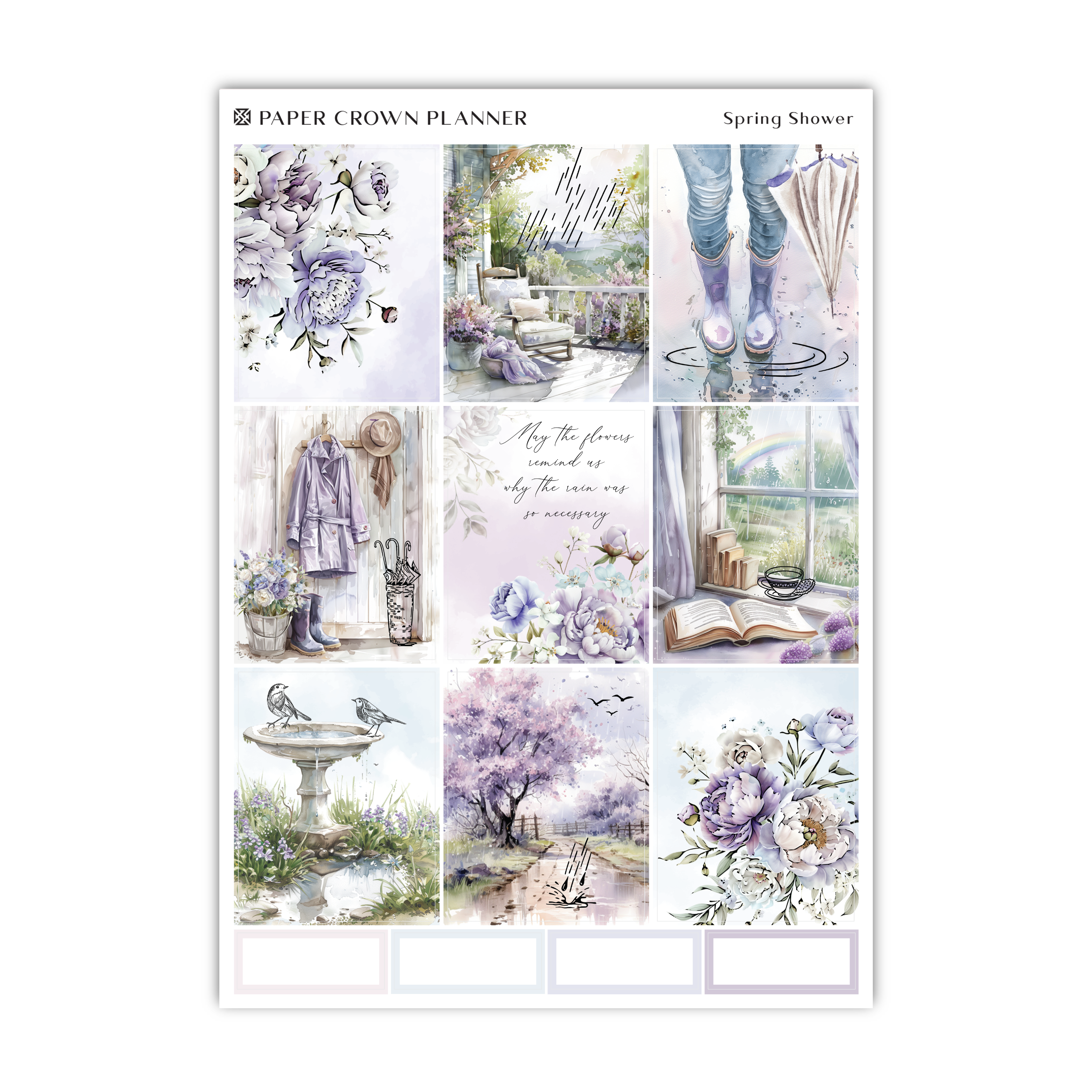 a sheet of paper with pictures of flowers