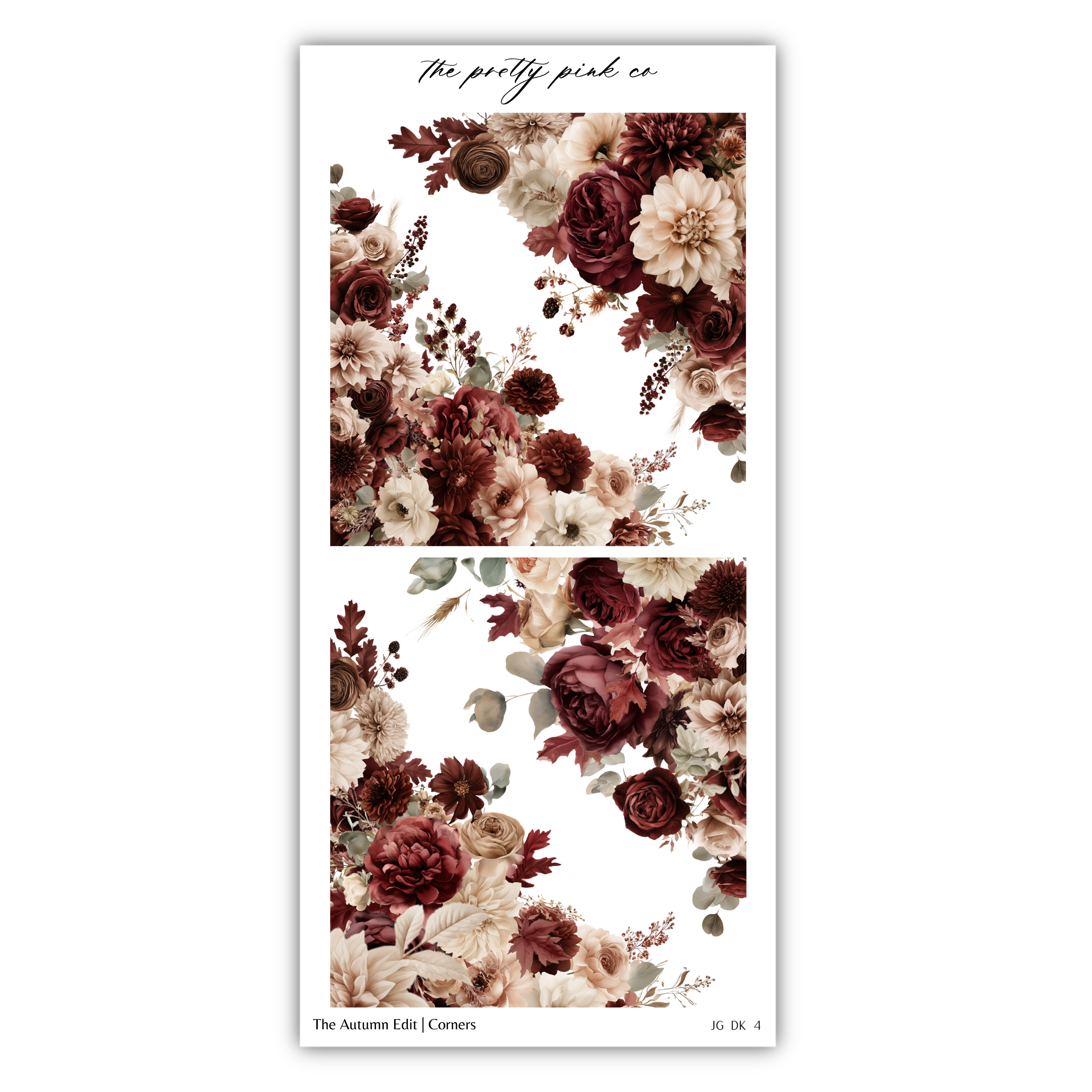 The image is a collage of two floral images featuring a variety of flowers, including roses, peonies, and other blooms, arranged in a decorative manner.