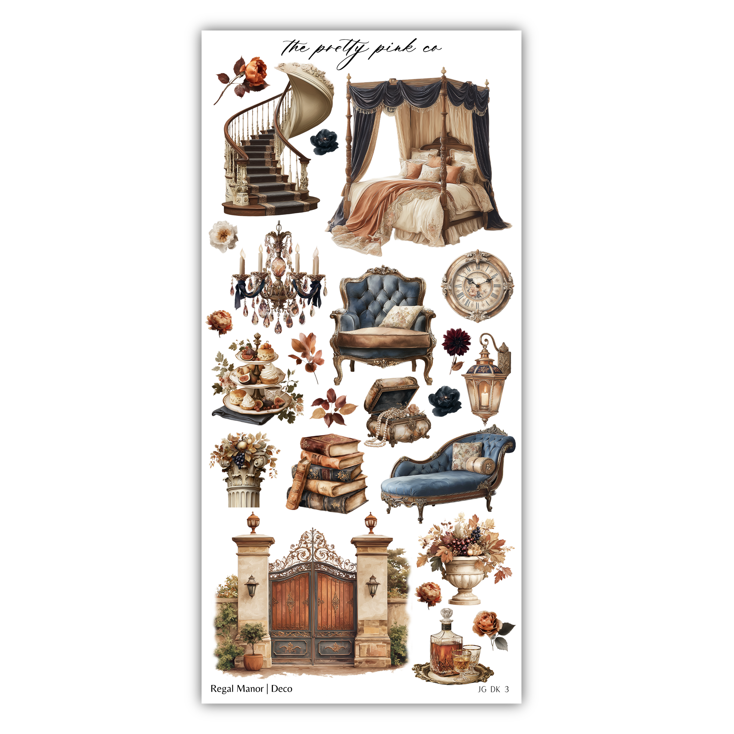 a sticker sheet with a bunch of furniture
