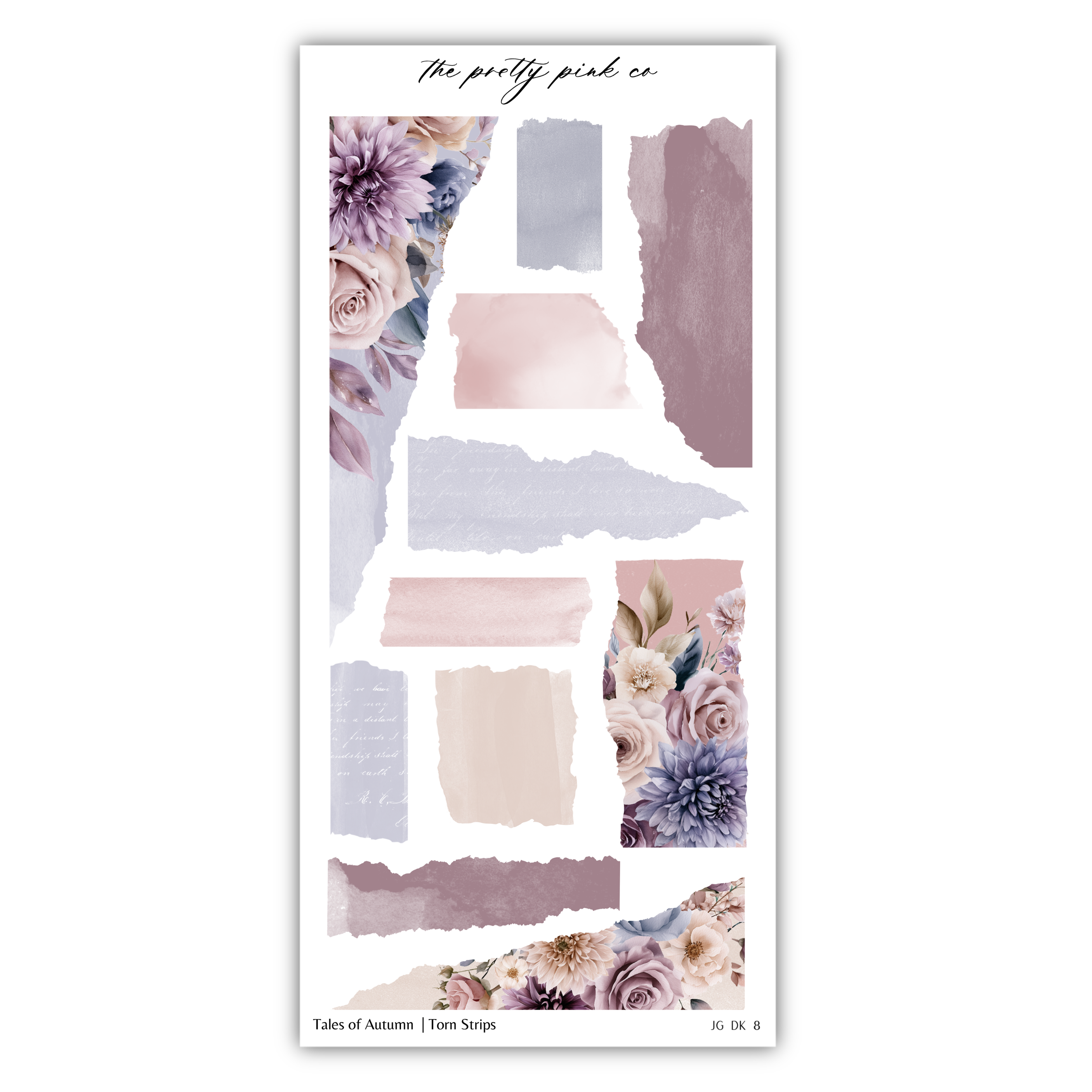 The image is a collage of various abstract and floral-themed elements, including torn paper strips, watercolor splashes, and floral patterns. The collage appears to be a creative and artistic representation of autumn and nature, with a focus on the beauty and diversity of the natural world.