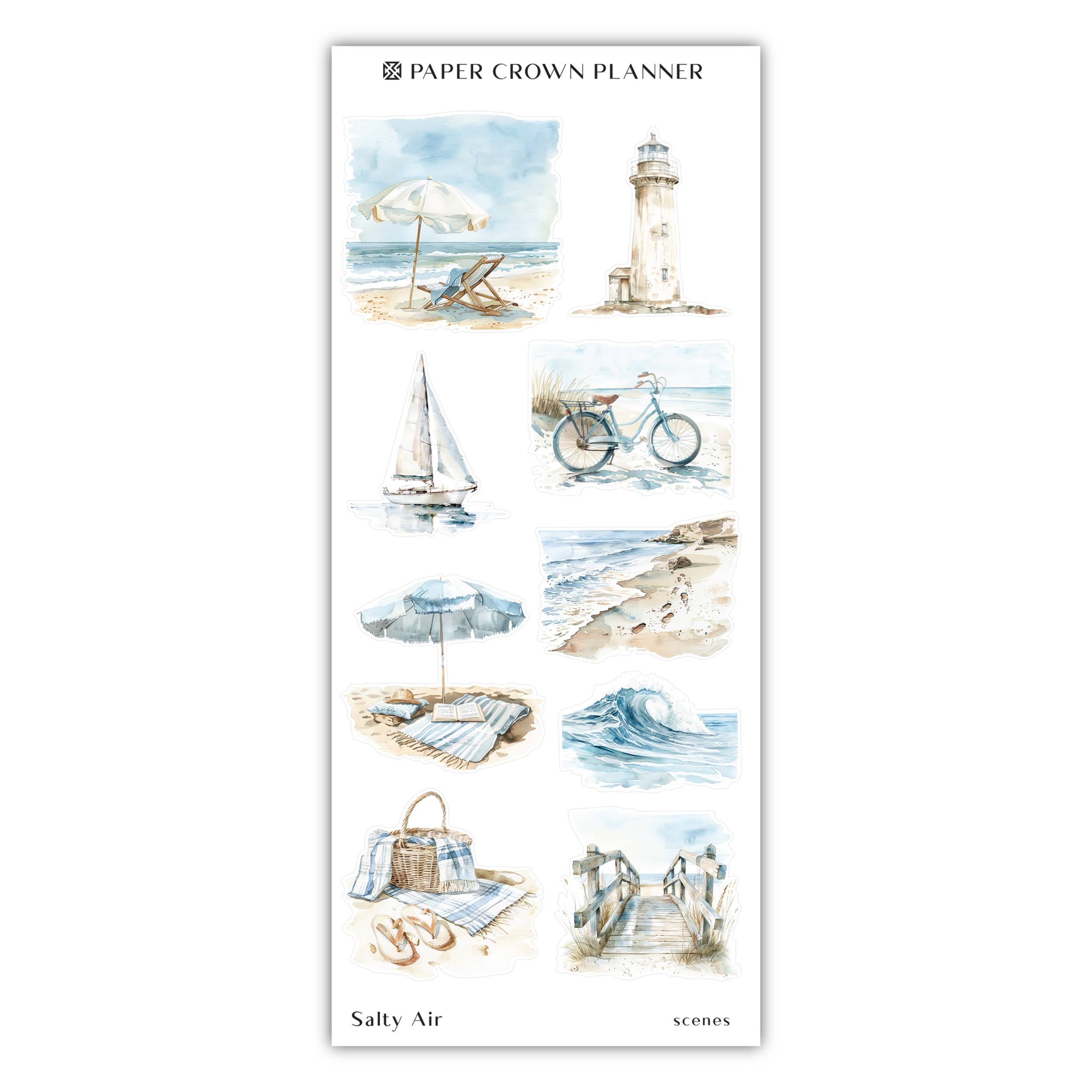 a watercolor drawing of a beach scene