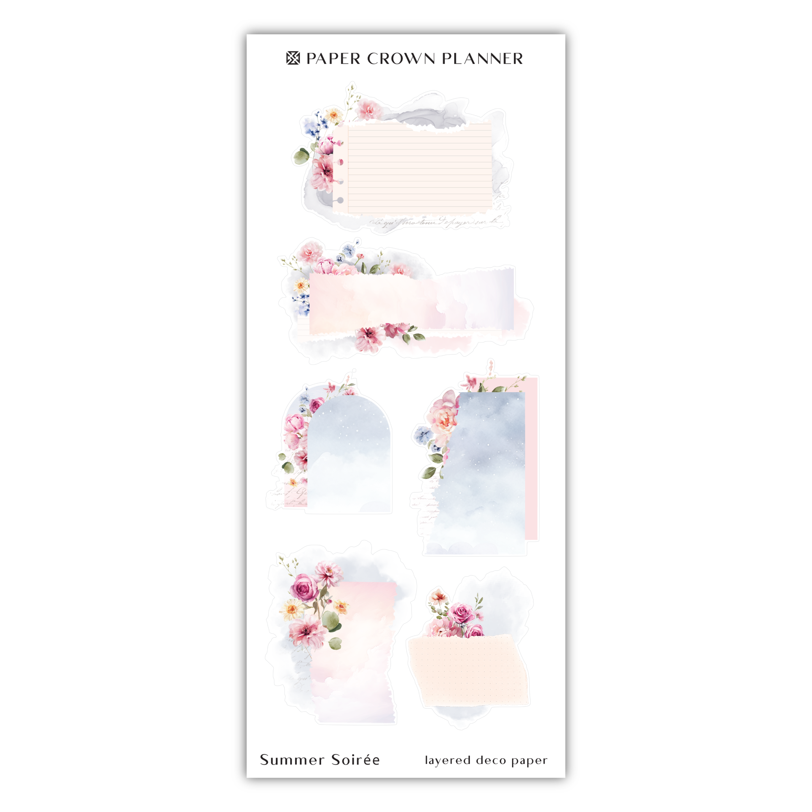 paper crown planner stickers with flowers