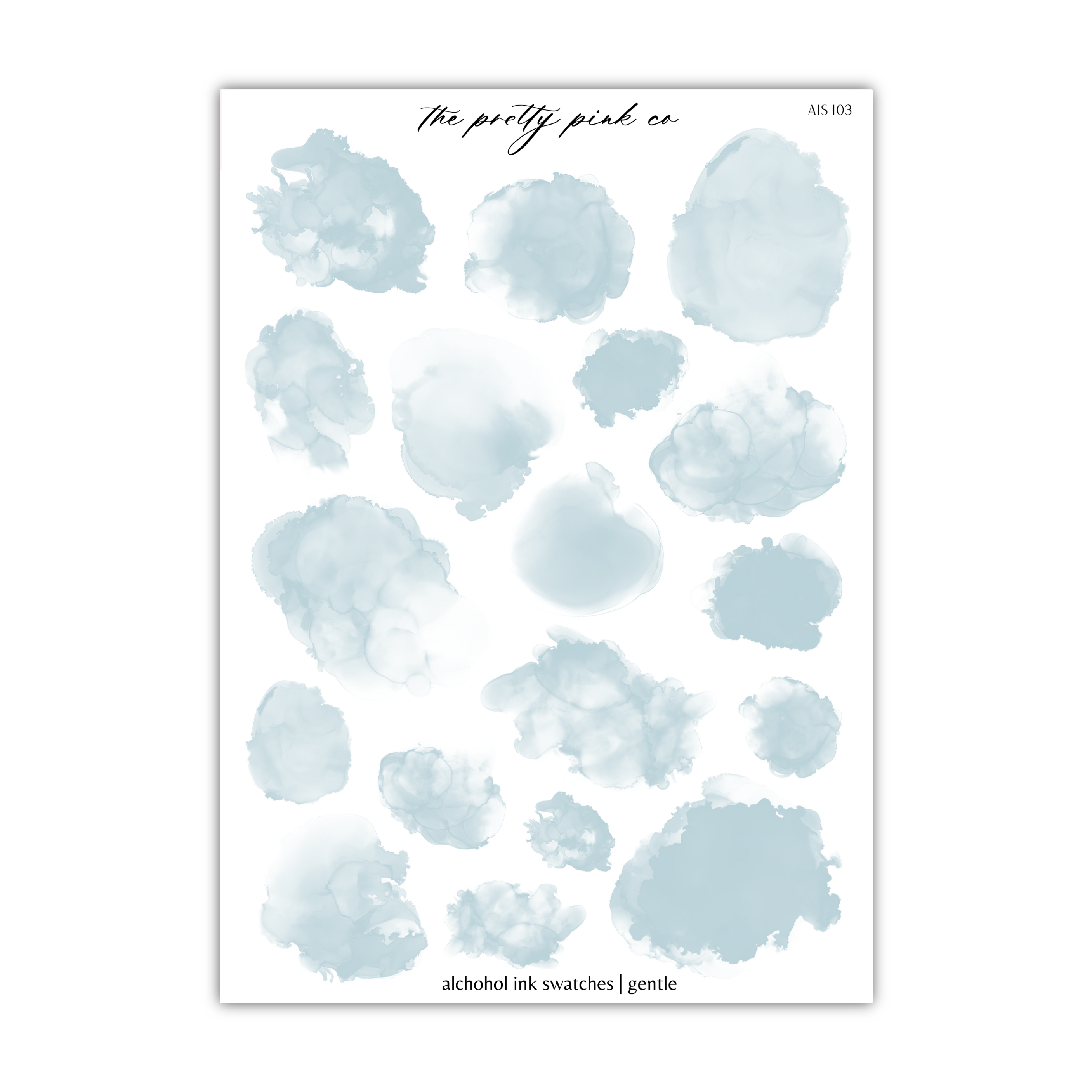 a sheet of blue watercolor paint on a white background