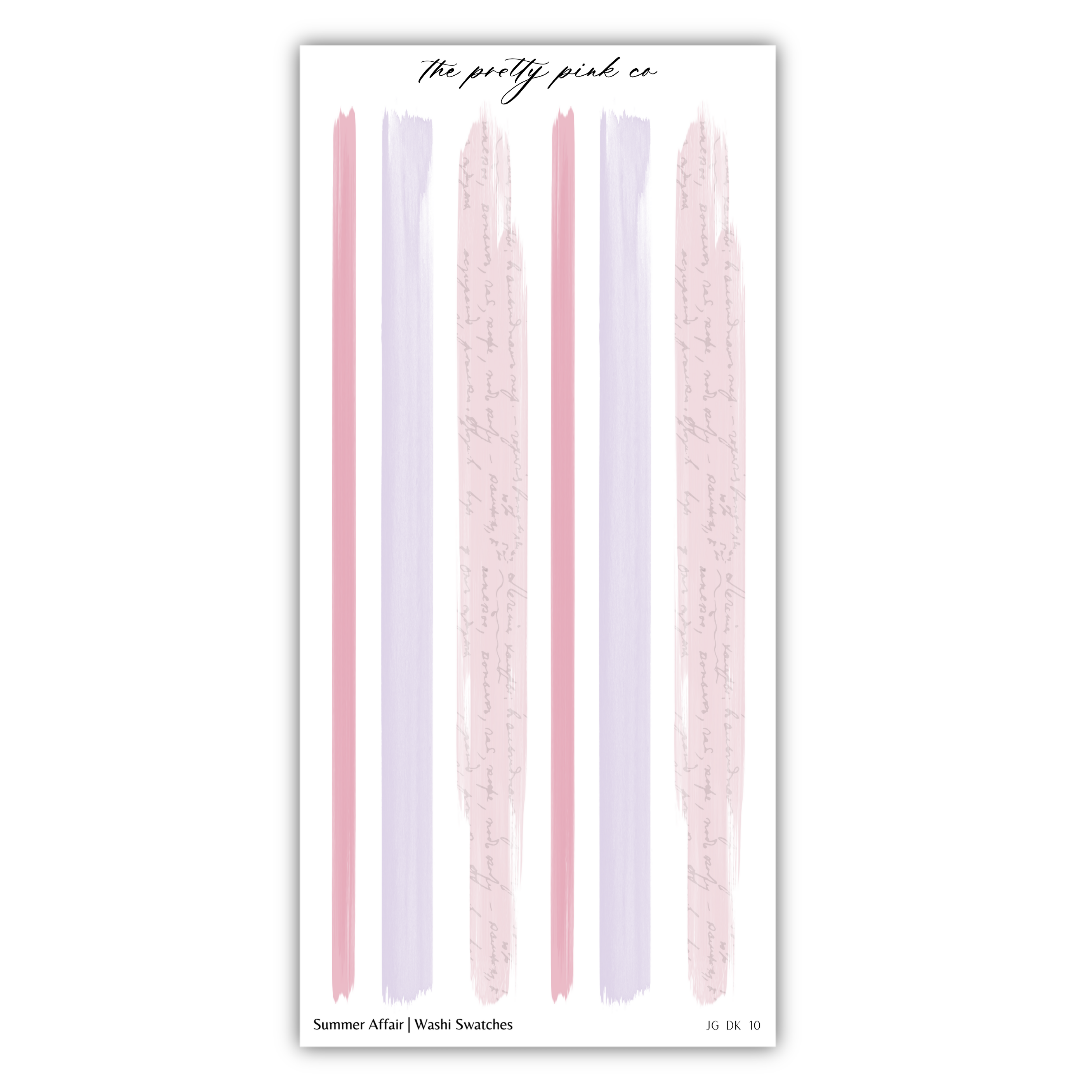 a pink and white striped sticker on a white background