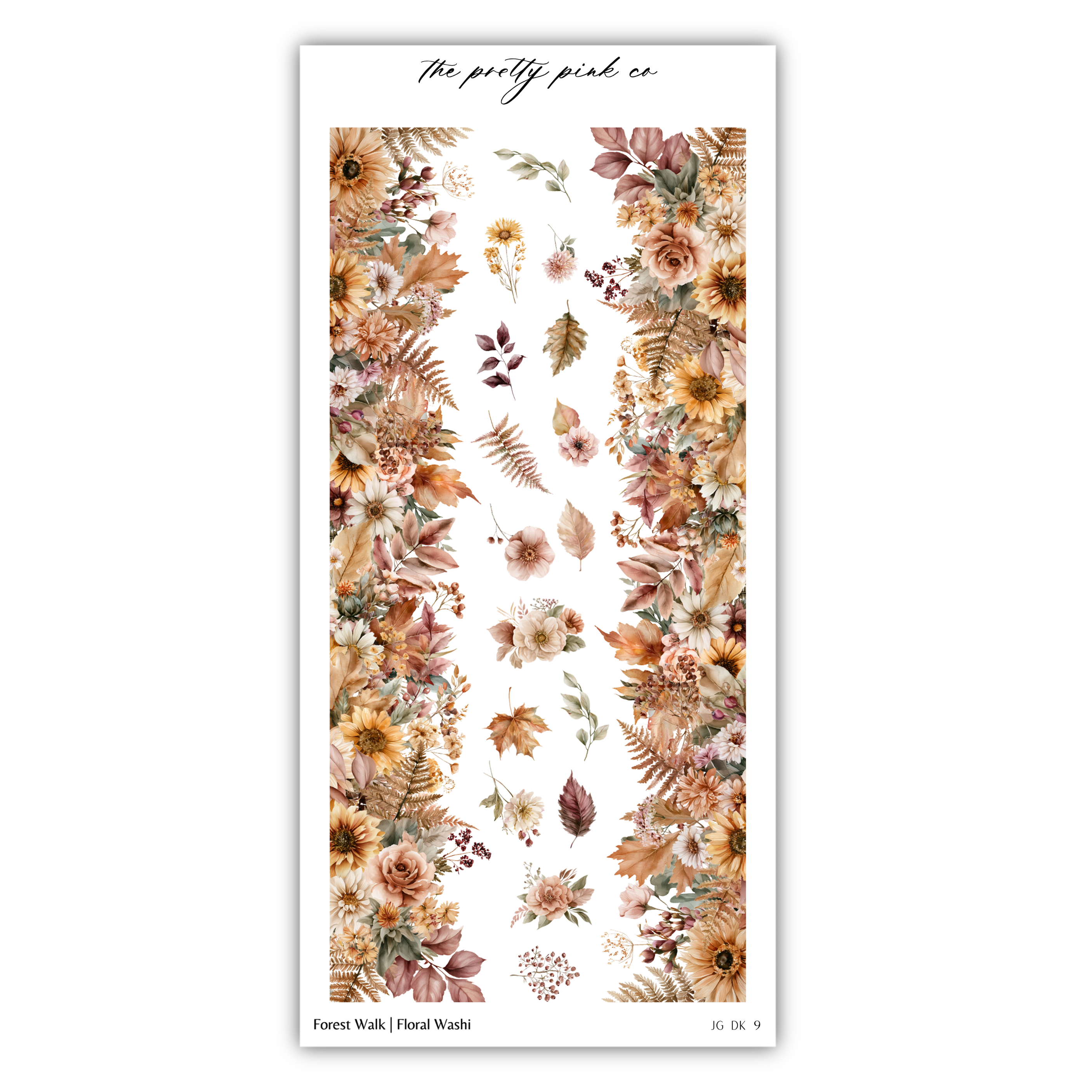 The image is a collage of various floral elements, including flowers, leaves, and ferns, arranged in a vertical pattern. The image does not contain any text.