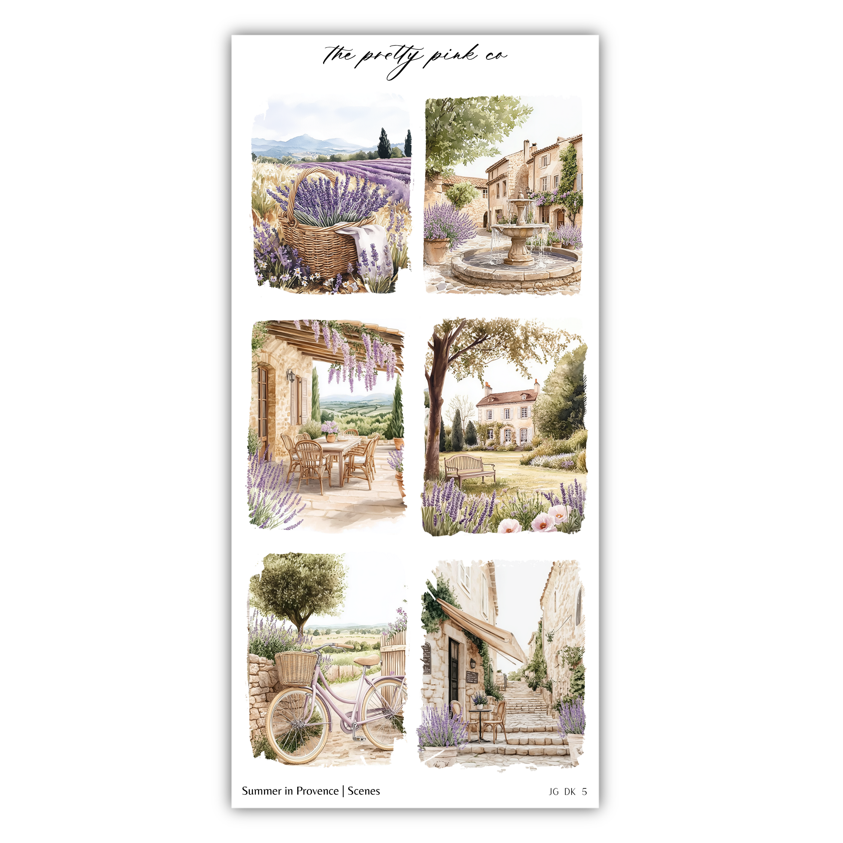 a set of four watercolor paintings of lavenders