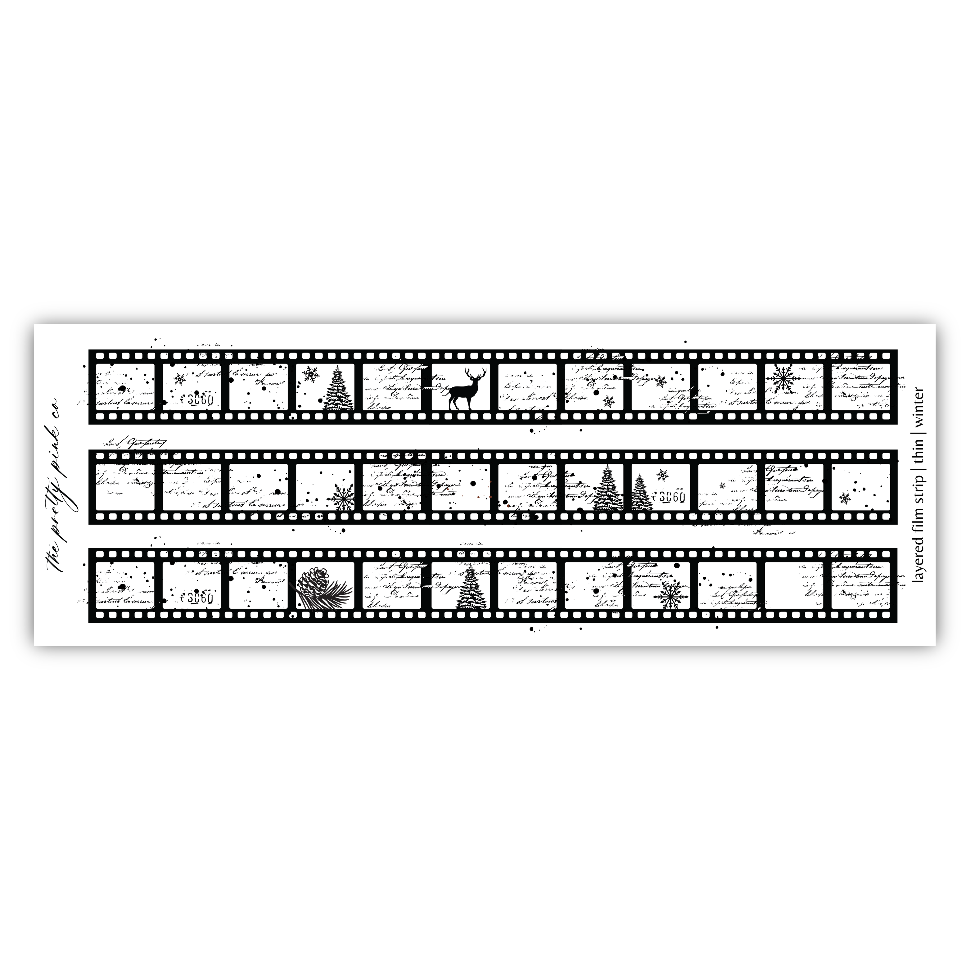 a black and white film strip with a picture on it