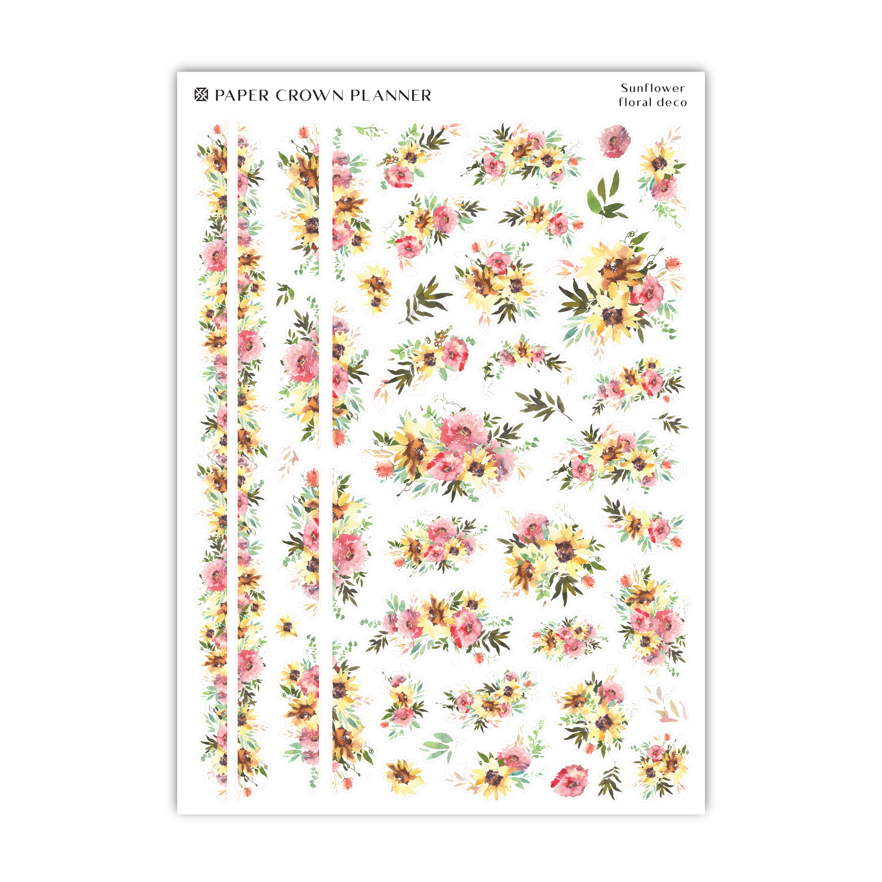 a sheet of paper with flowers on it