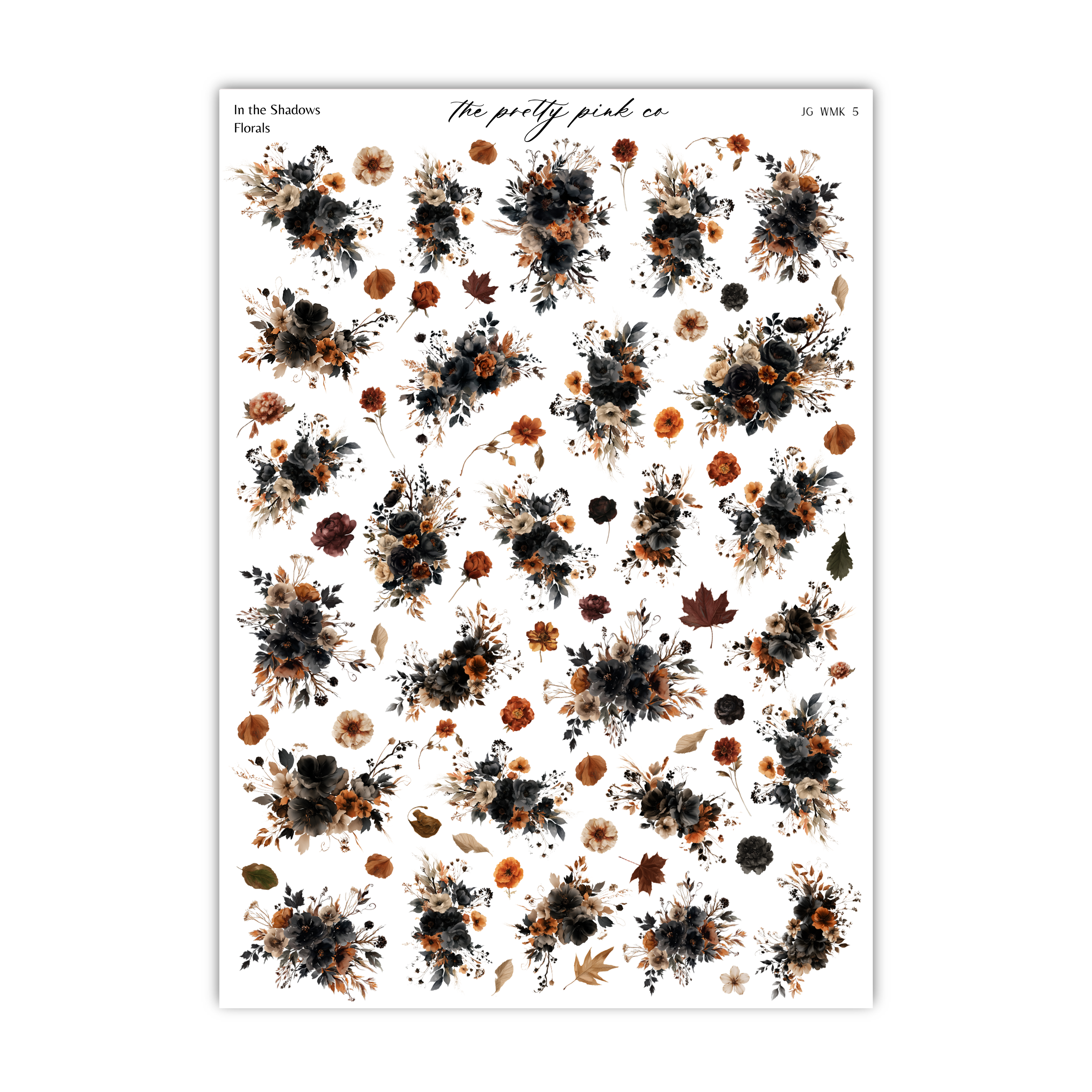 a collage of various floral and autumnal elements, including flowers, leaves, and other natural elements, arranged in a visually appealing manner.