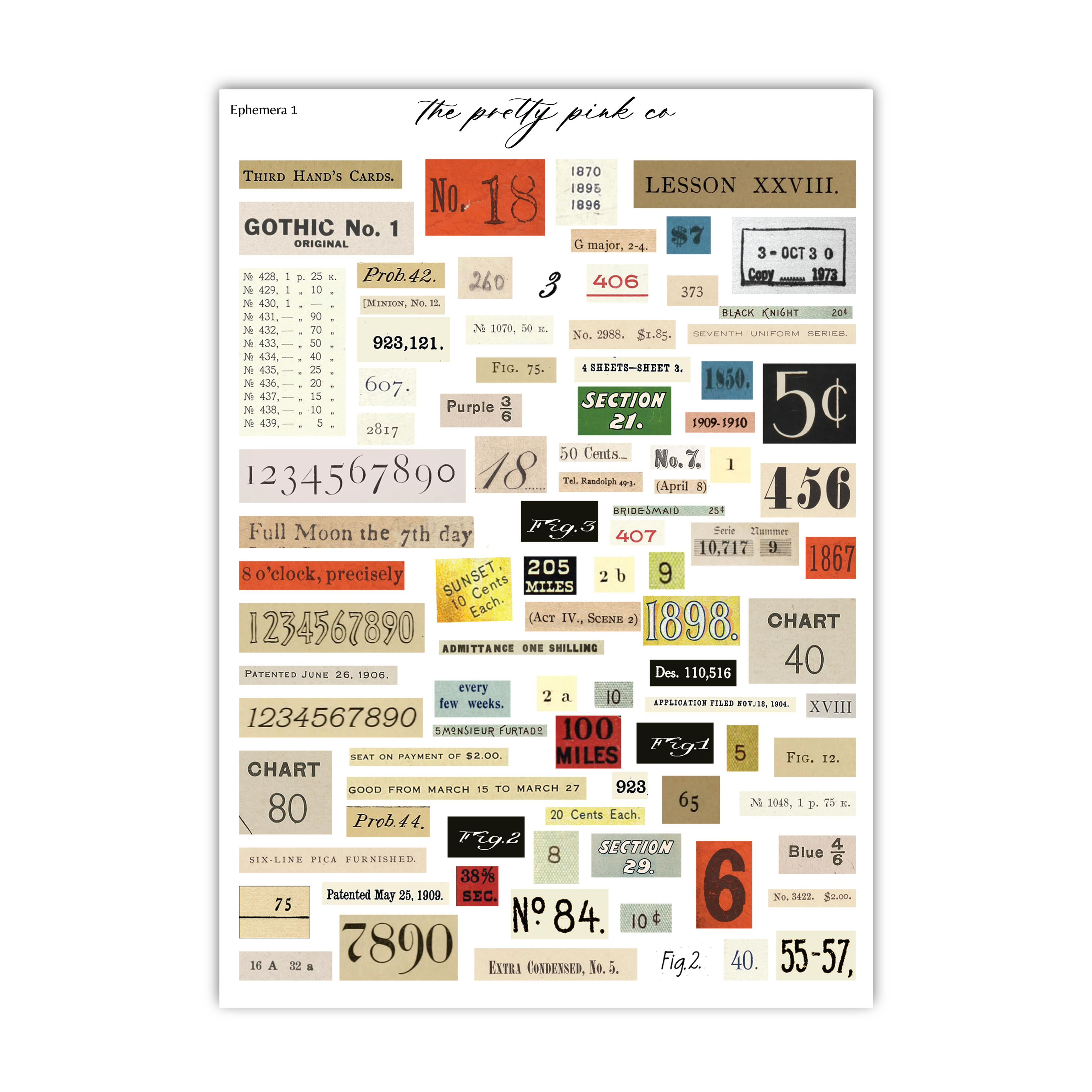 a collage of various text elements, including numbers, words, and phrases, arranged in a visually interesting and diverse manner. The text appears to be from different sources and is not repetitive or redundant.