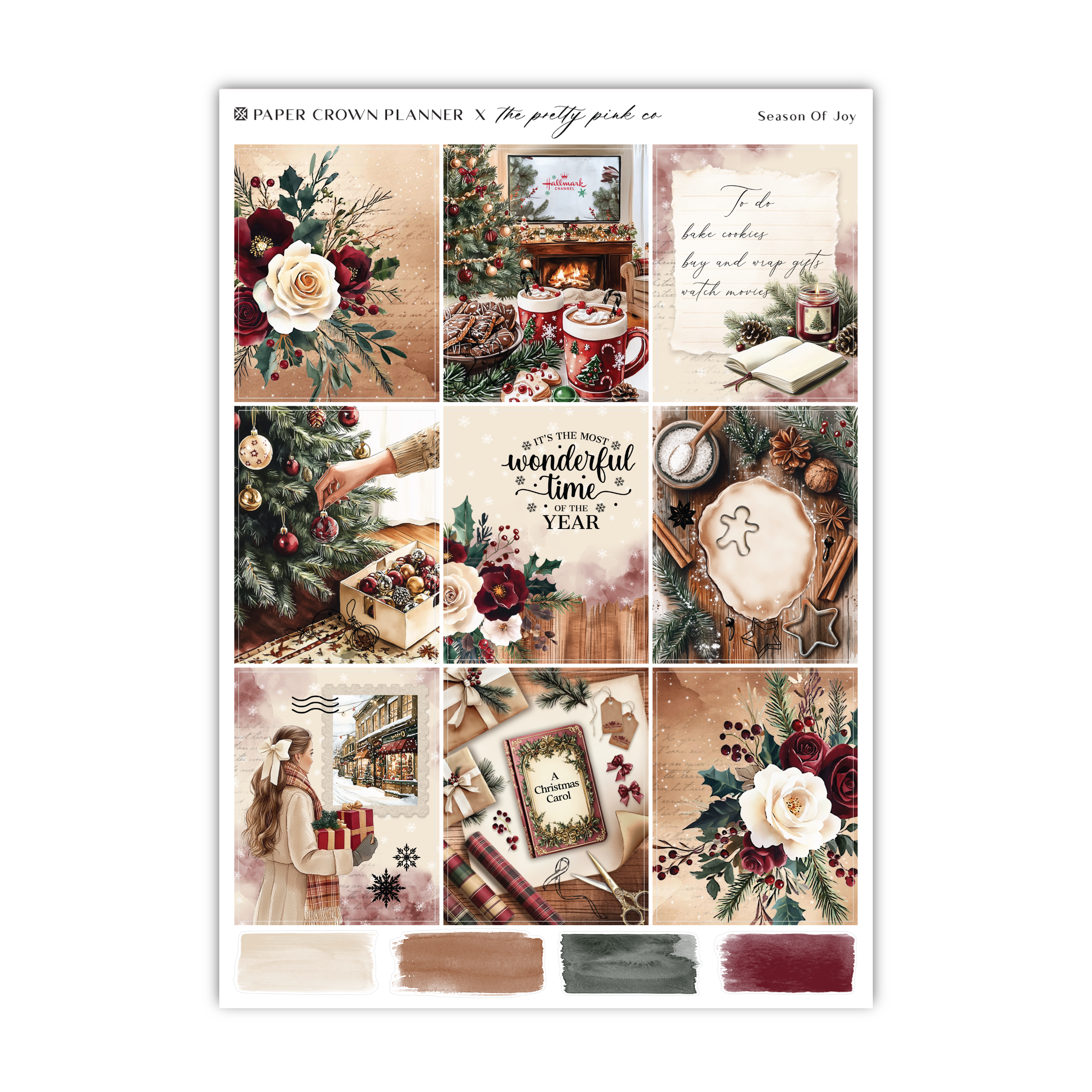a collage of christmas cards with a christmas tree