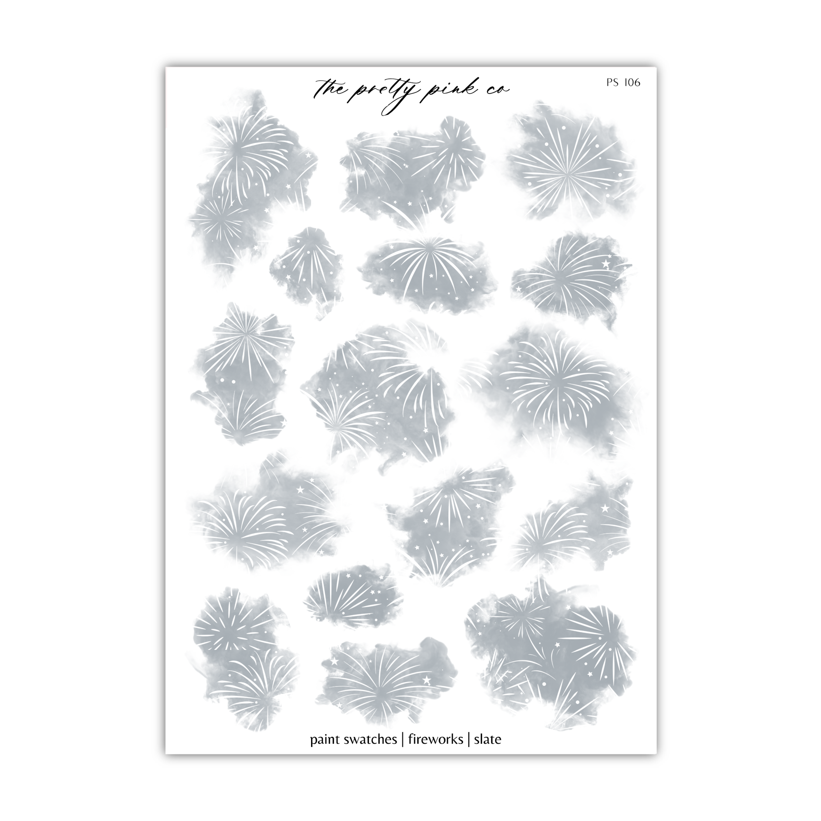 a sheet of white paper with silver foil on it