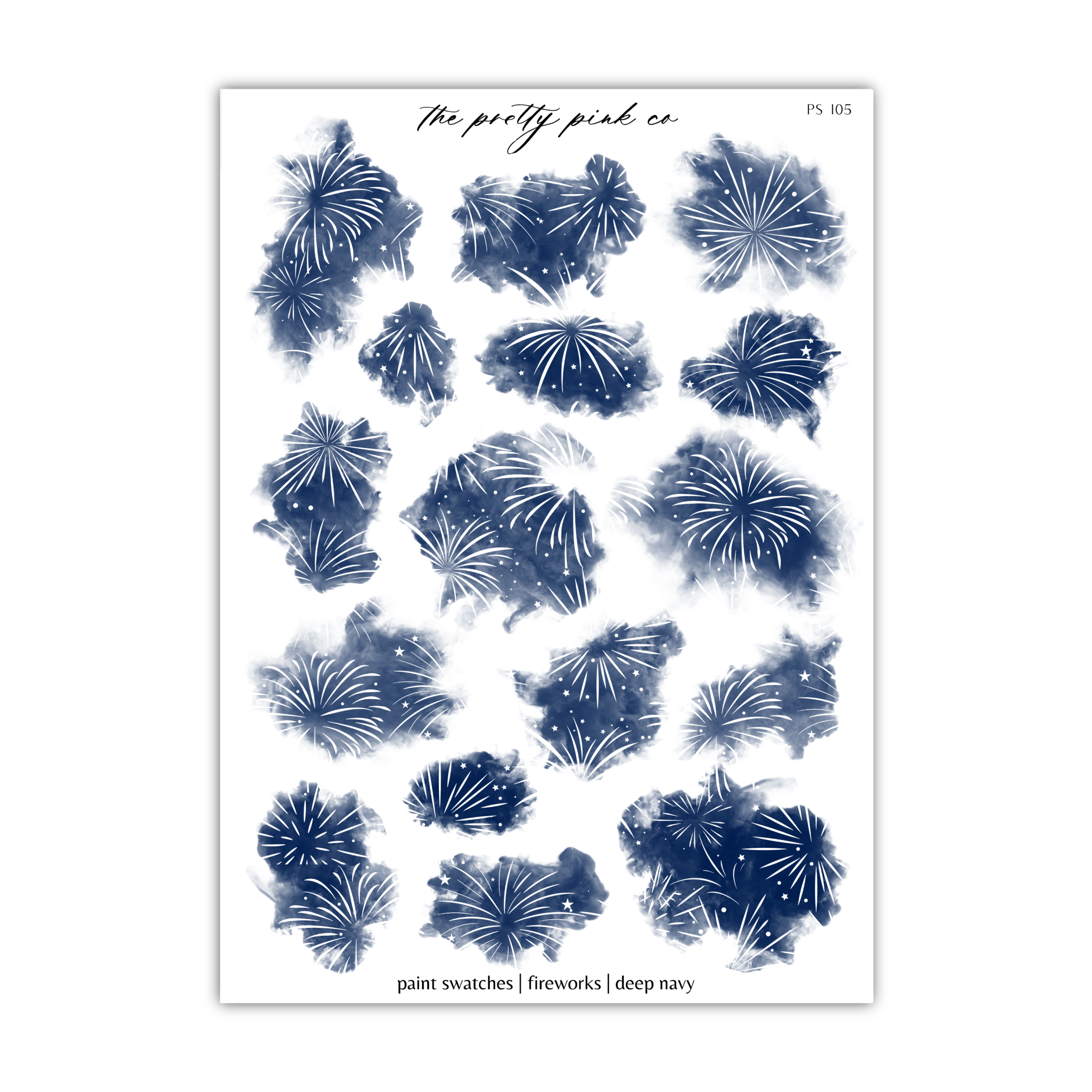 a blue and white photo of fireworks on a white background