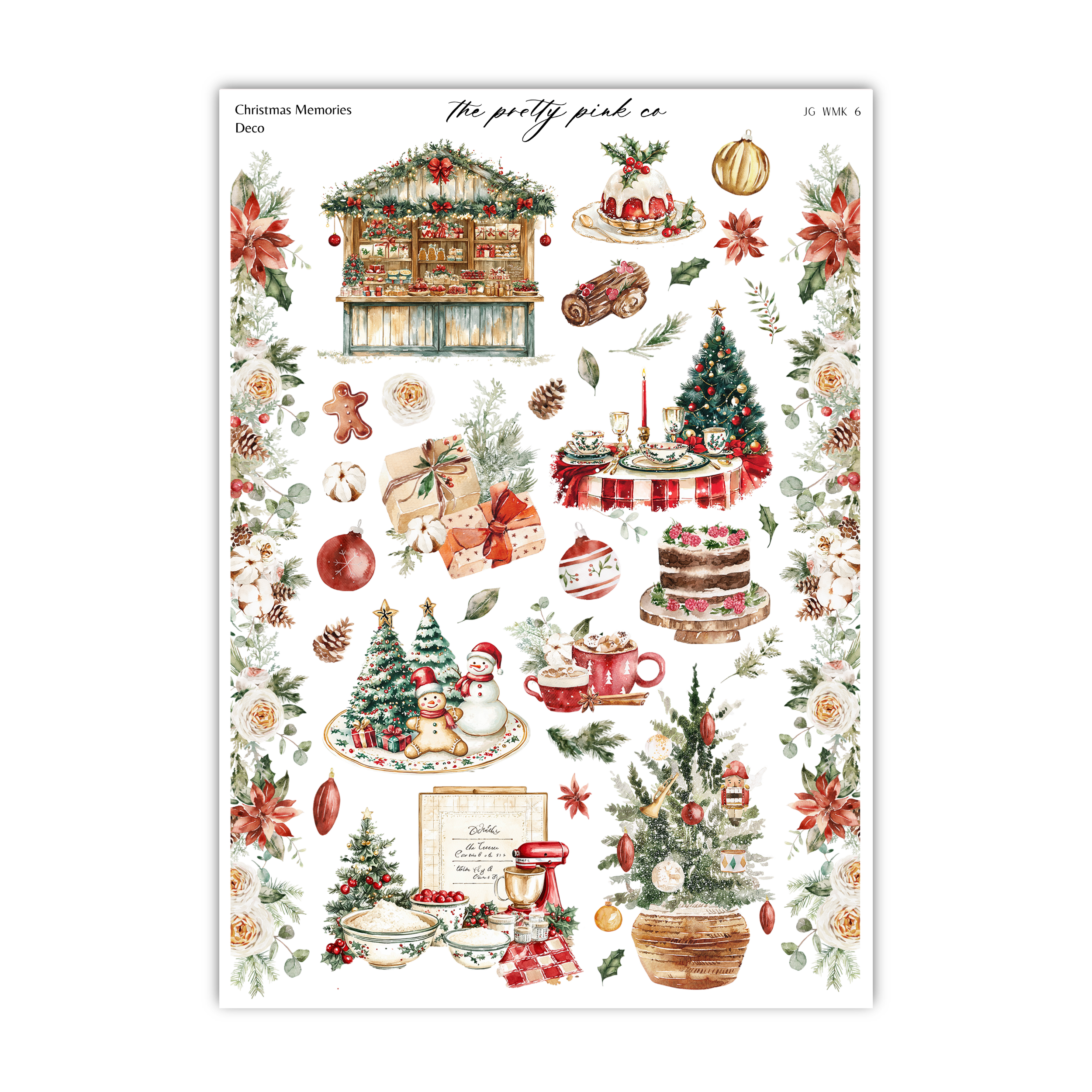 a sheet of christmas stickers