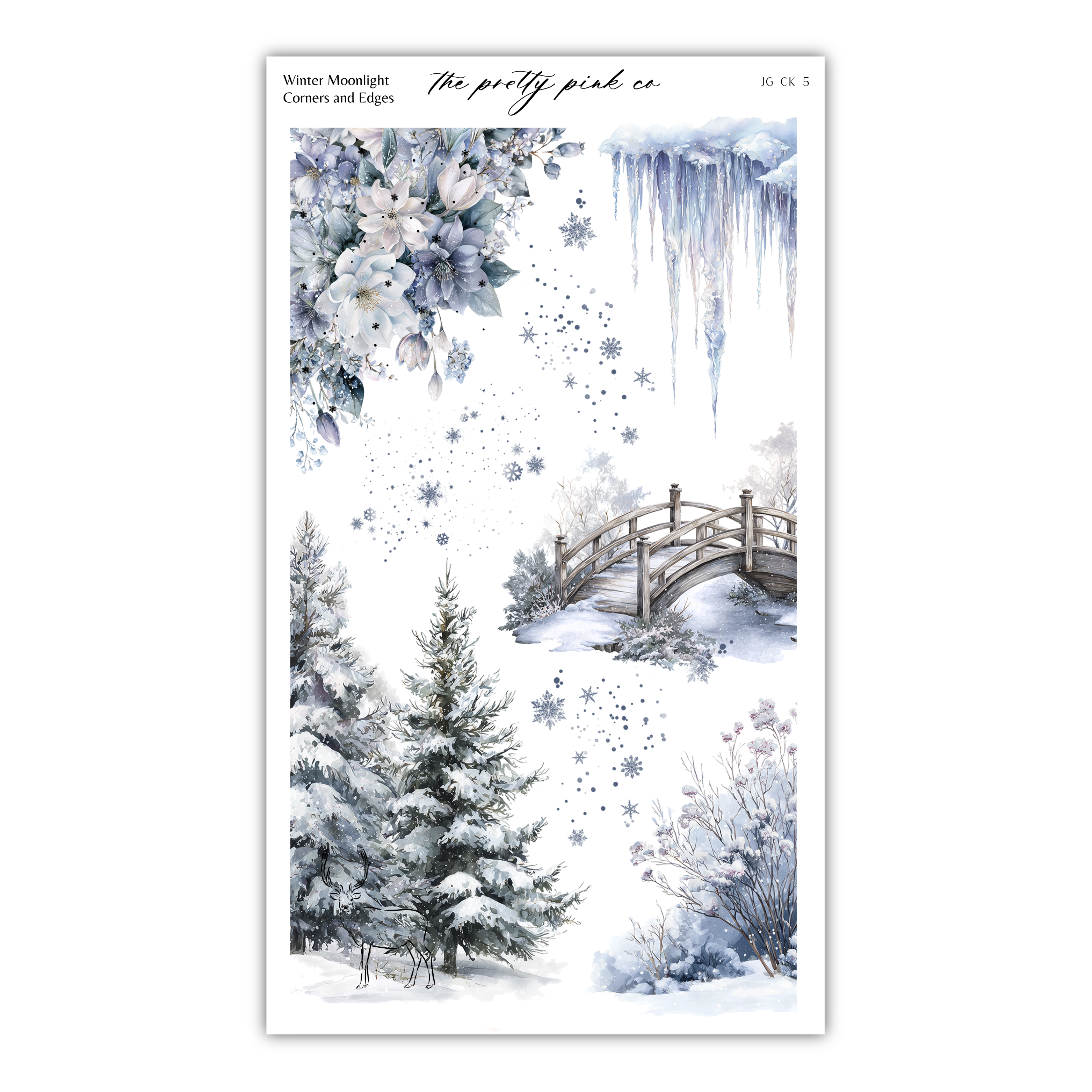 The image is a collage of various winter-themed scenes, including snow-covered trees, a bridge, and a snowy landscape.