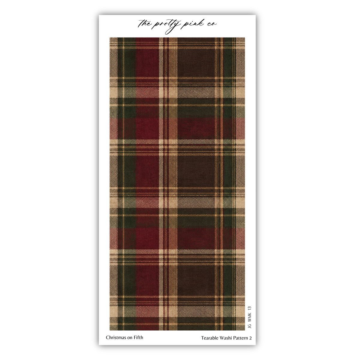 The image is a close-up of a textured fabric with a plaid pattern, featuring a mix of red, green, and brown colors. The fabric appears to be a type of textile or wallpaper, with a textured and textured appearance.