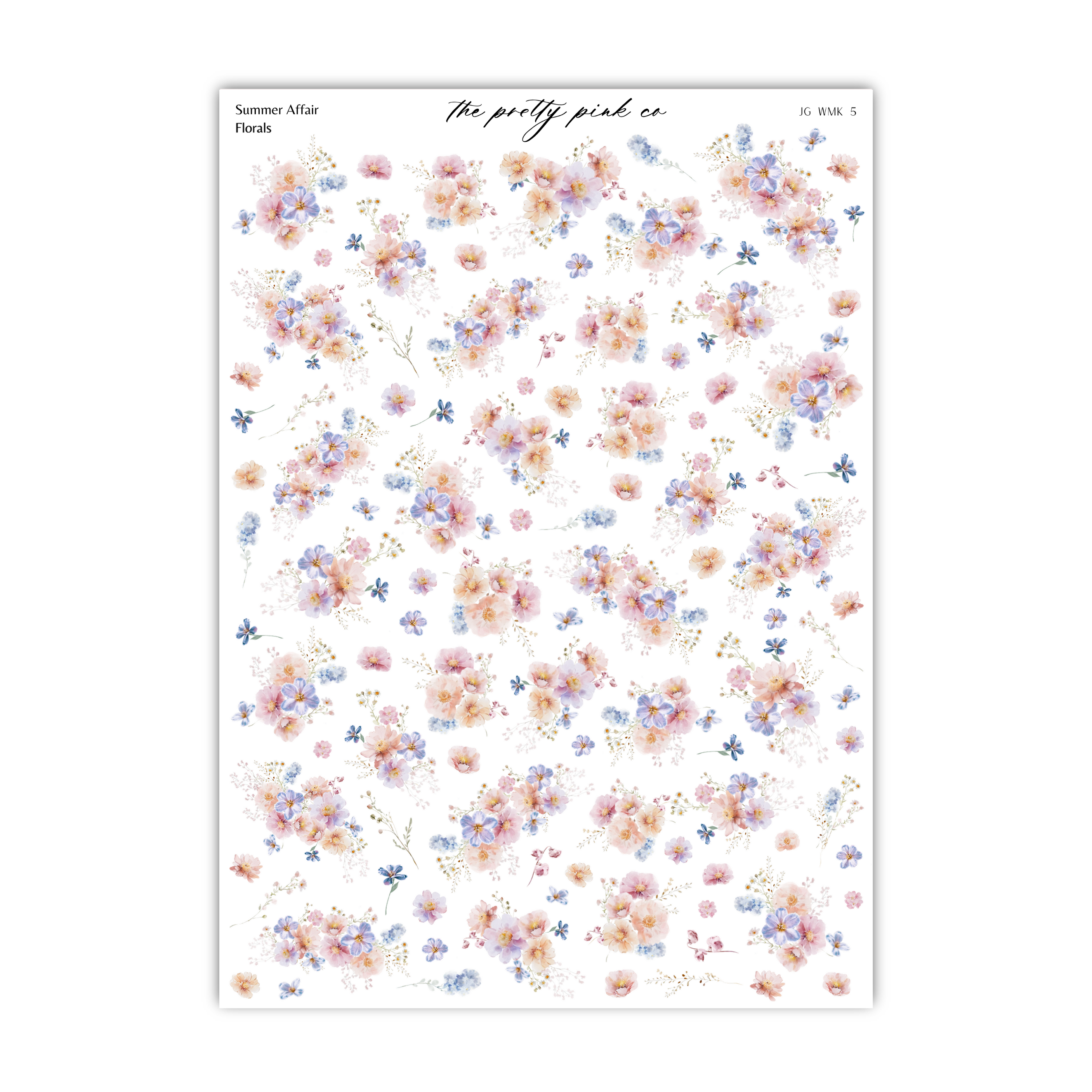 a sheet of paper with flowers on it