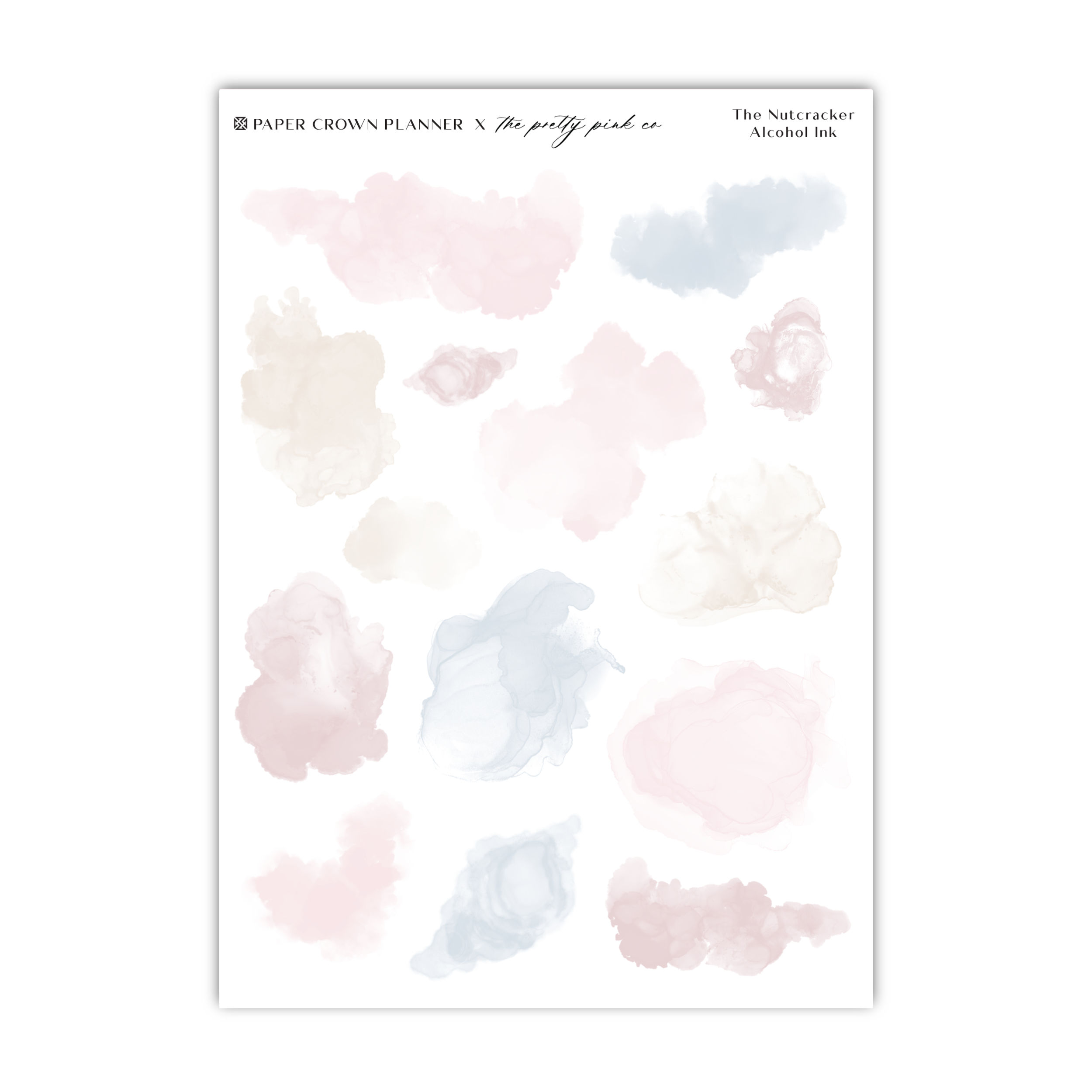 a sheet of pink and blue watercolor paint