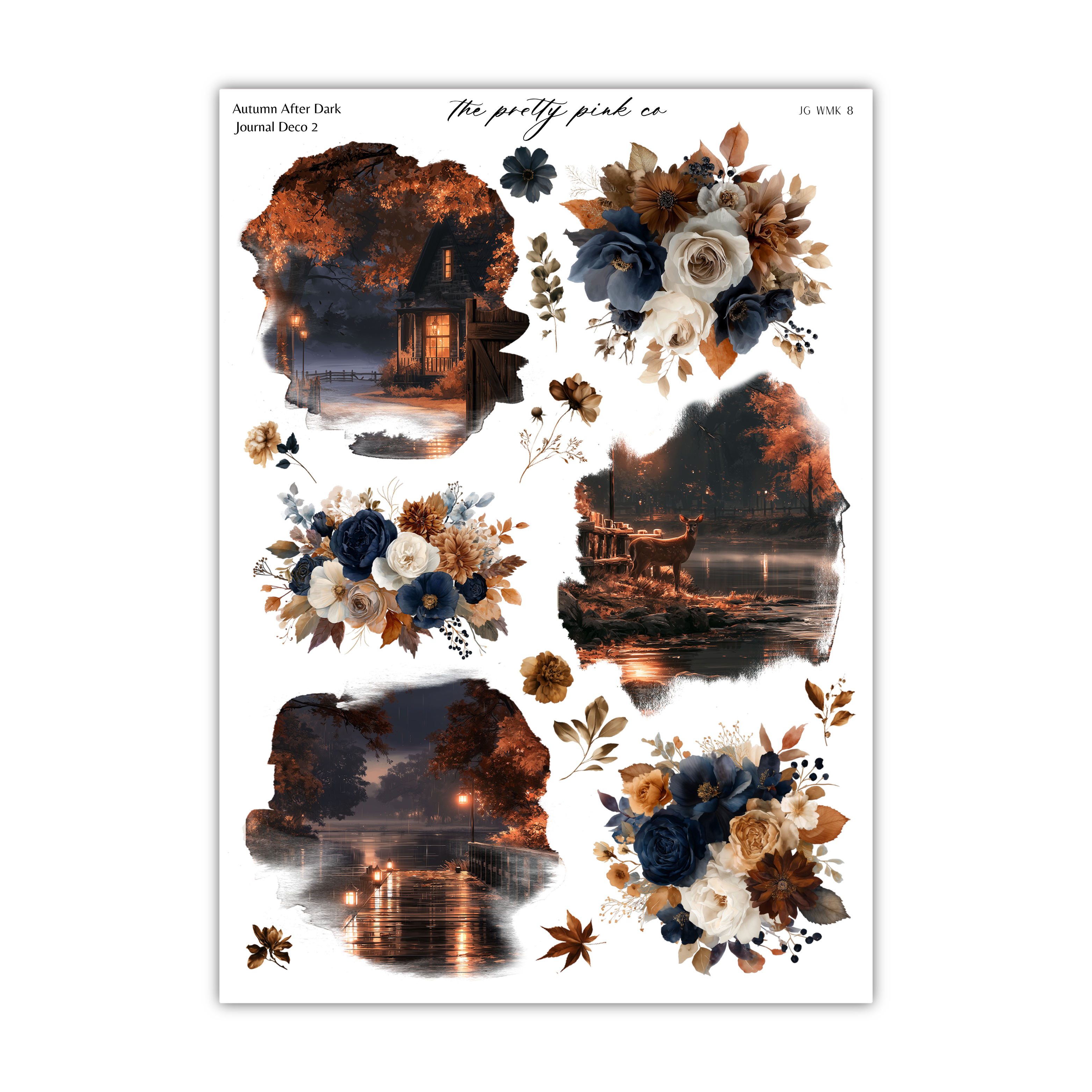 The image is a collage of various autumn-themed images, including a house, a tree, a lake, and a field of flowers. The images are arranged in a visually appealing manner, showcasing the beauty of the autumn season.