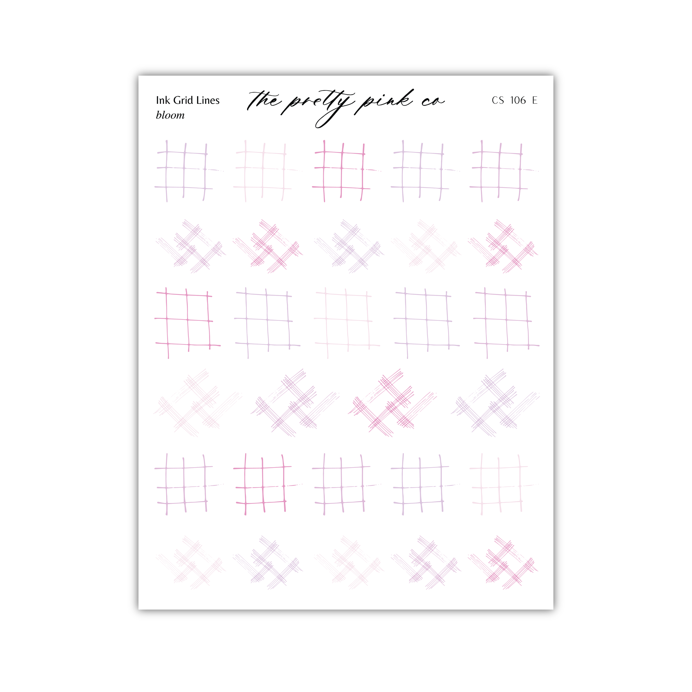 a collection of abstract grid lines in various colors, including pink, purple, and gray, arranged in a grid-like pattern.