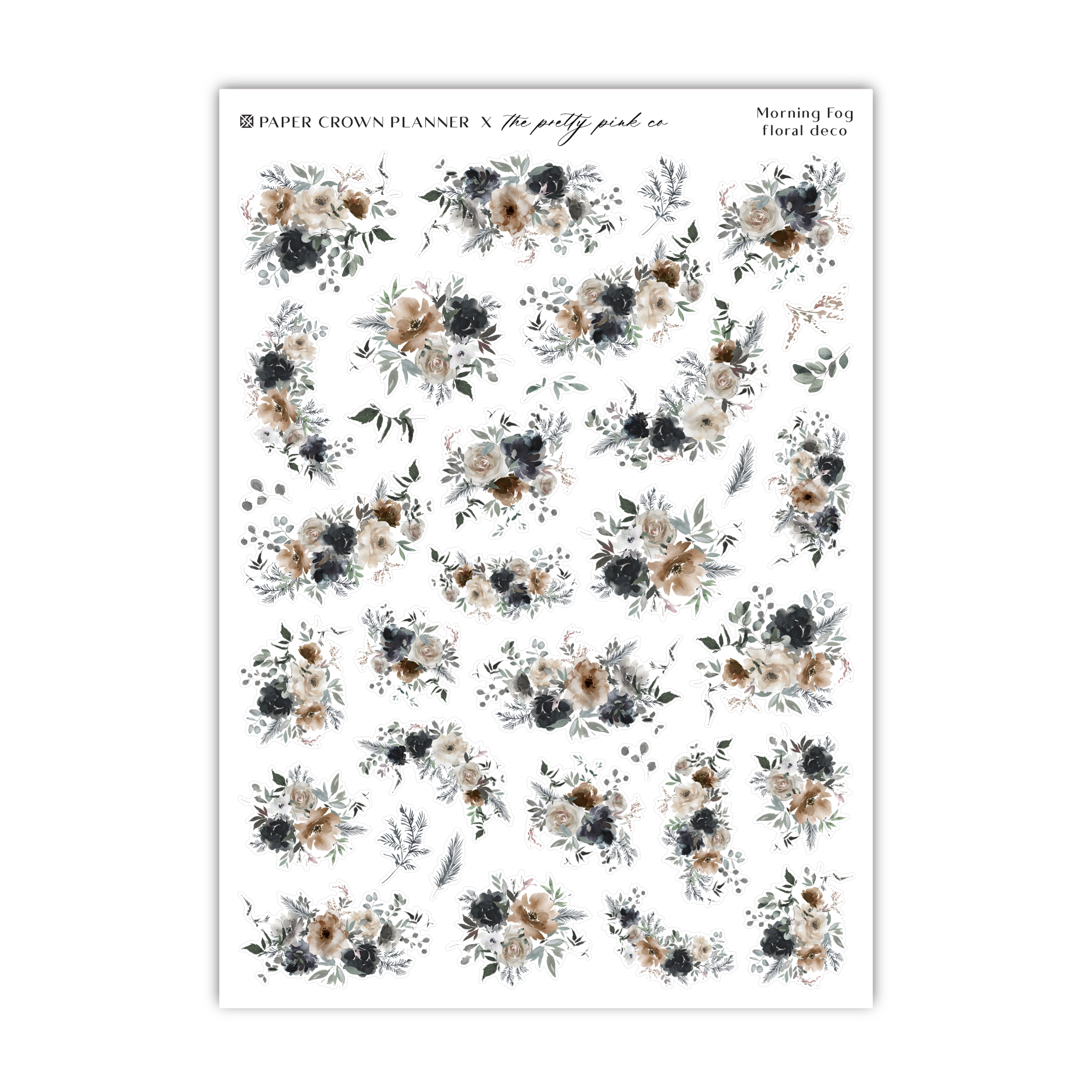 a sheet of paper with flowers on it