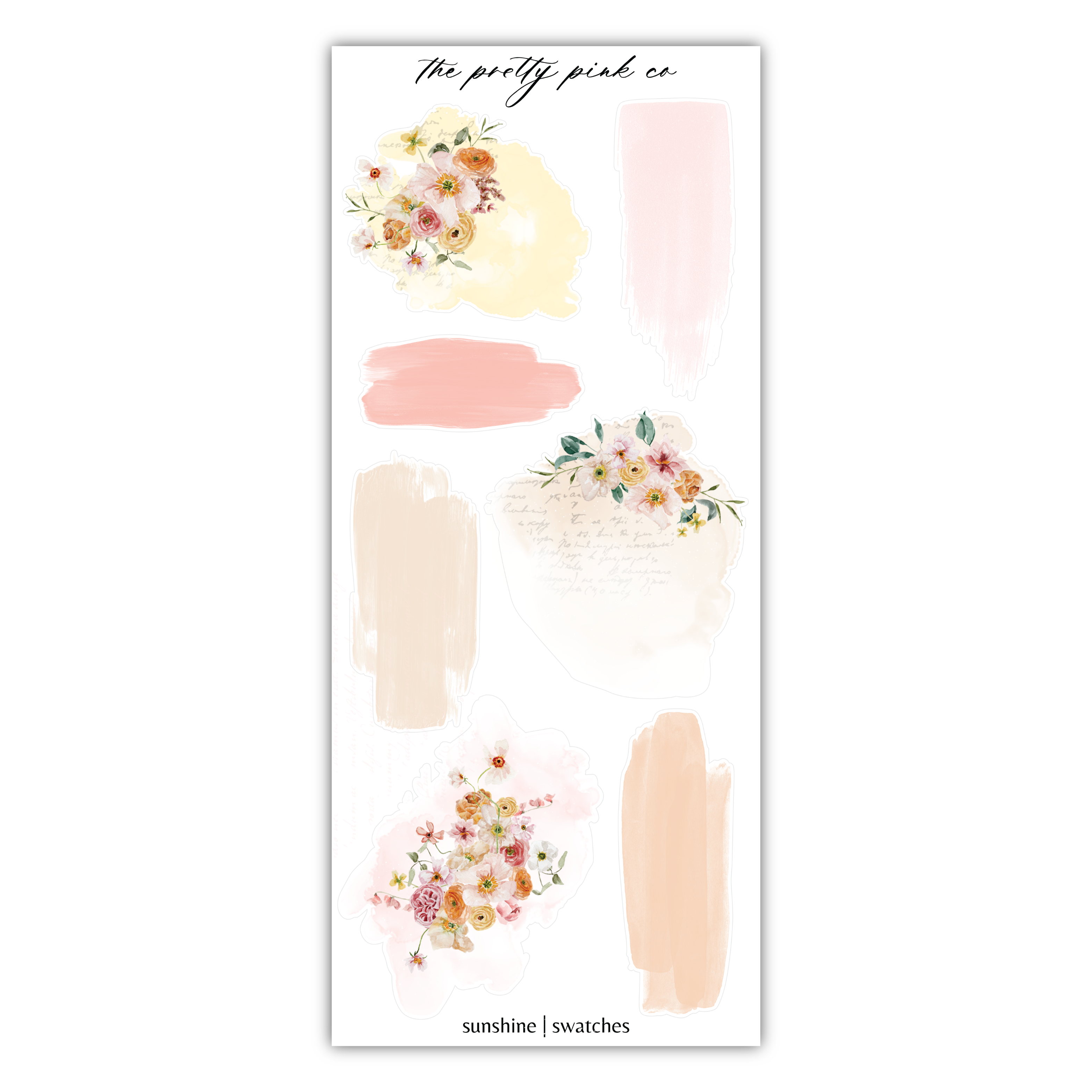a sticker sheet with flowers on it