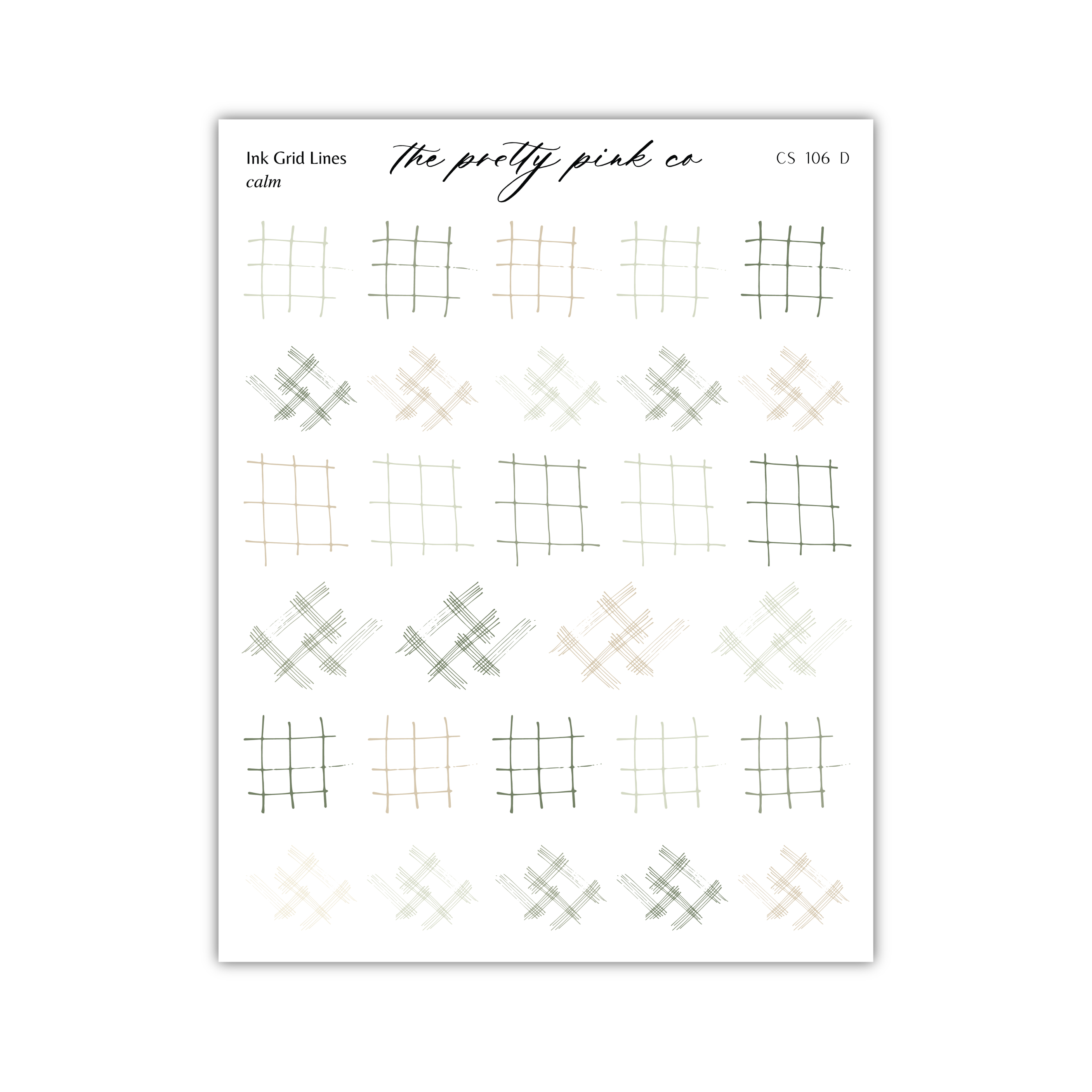 a collection of various grid lines in different colors, including green, brown, and gray, arranged in a grid format.